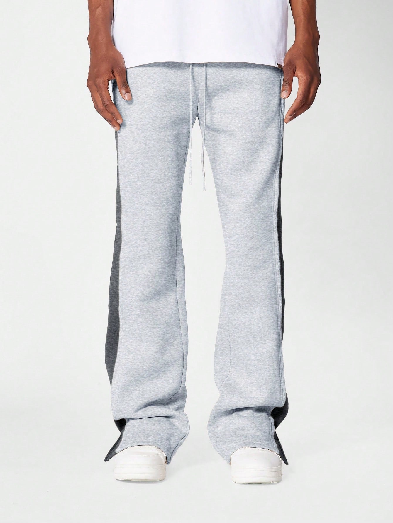 Flare Fit Split Hem Jogger With Contrast Panel