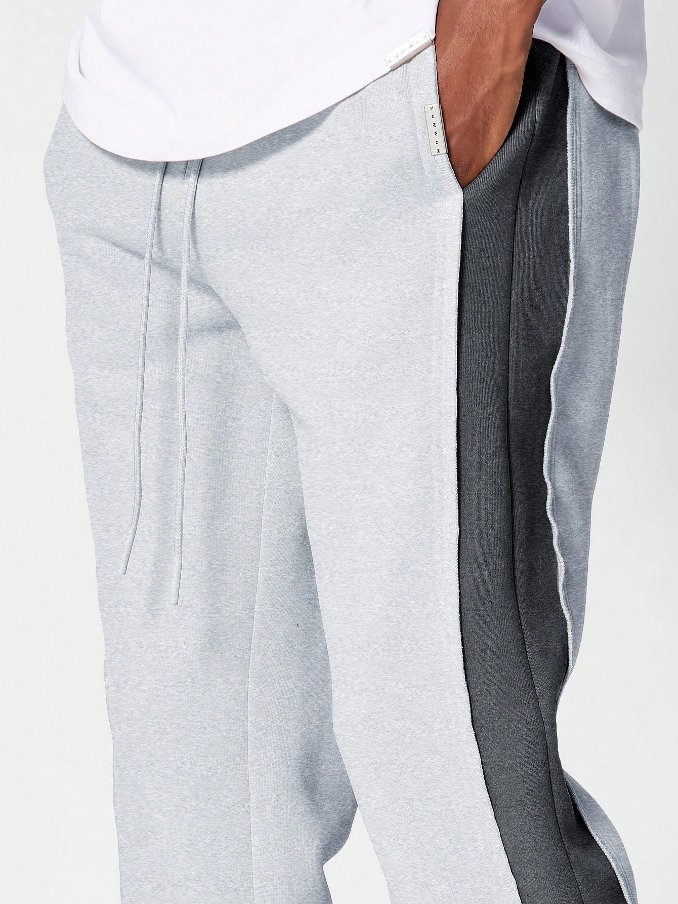 Flare Fit Split Hem Jogger With Contrast Panel