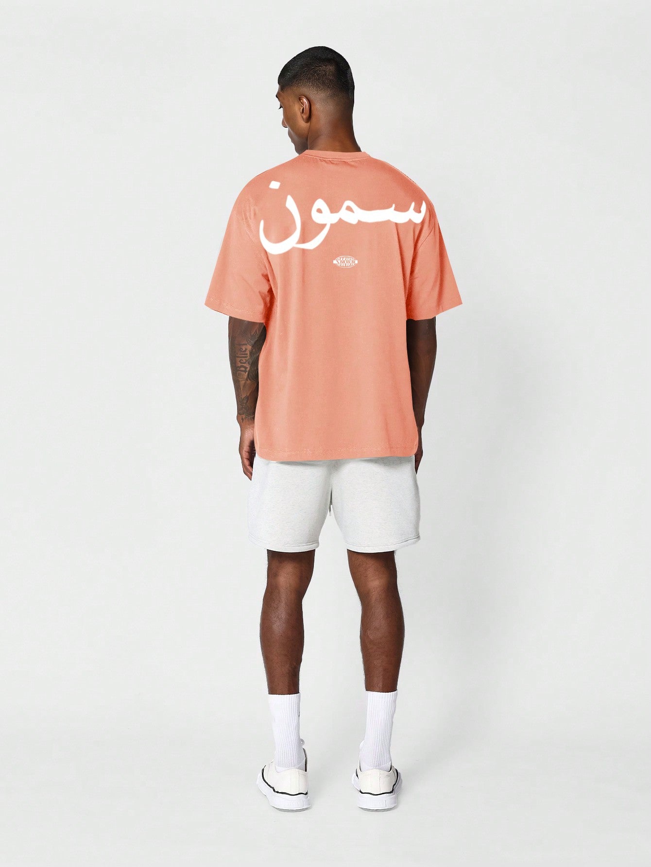 Tee With Arabic Letter Graphic Print For Men Daily Wear Summer