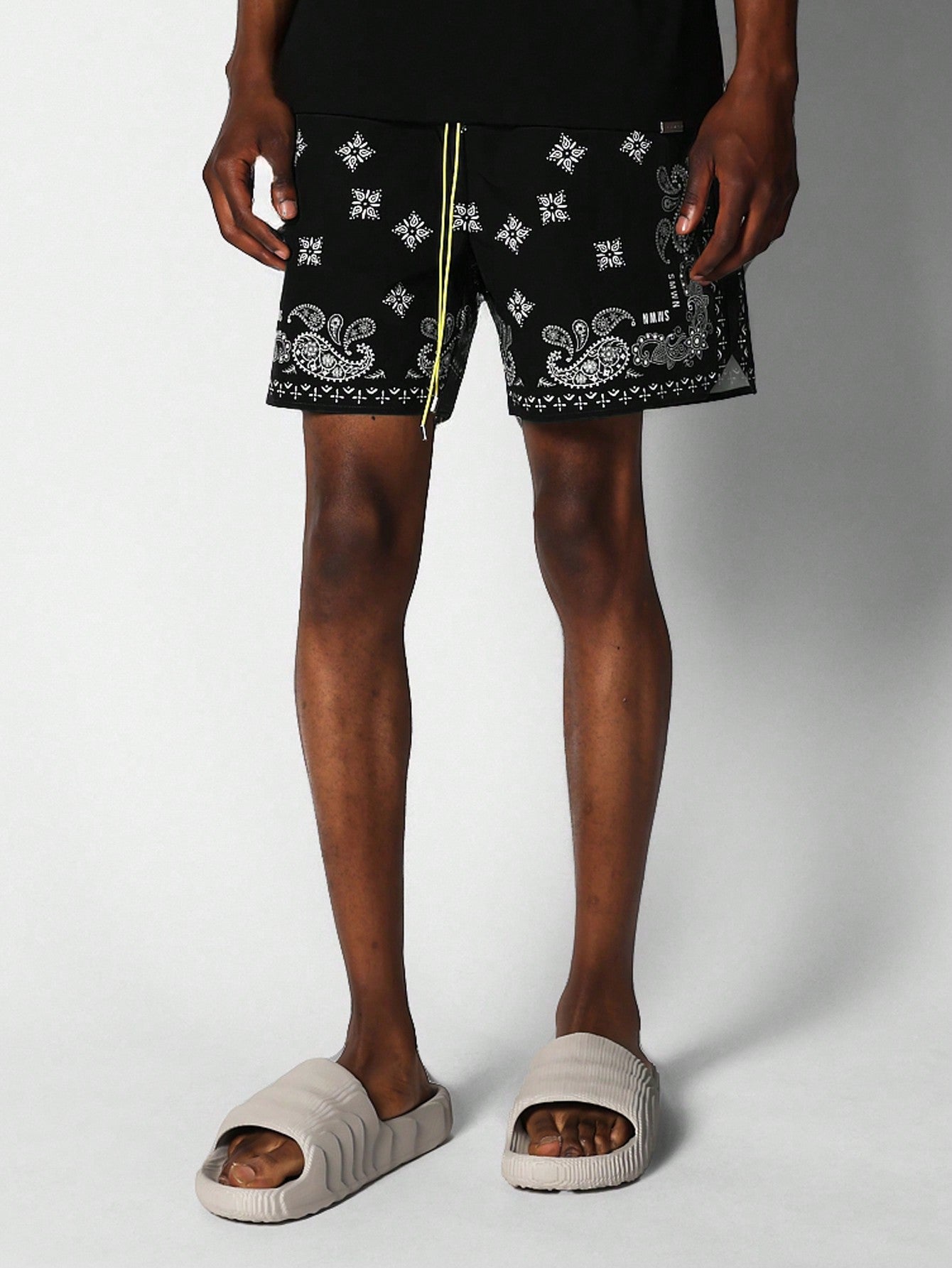 Nylon Swim Short With Paisley Graphic