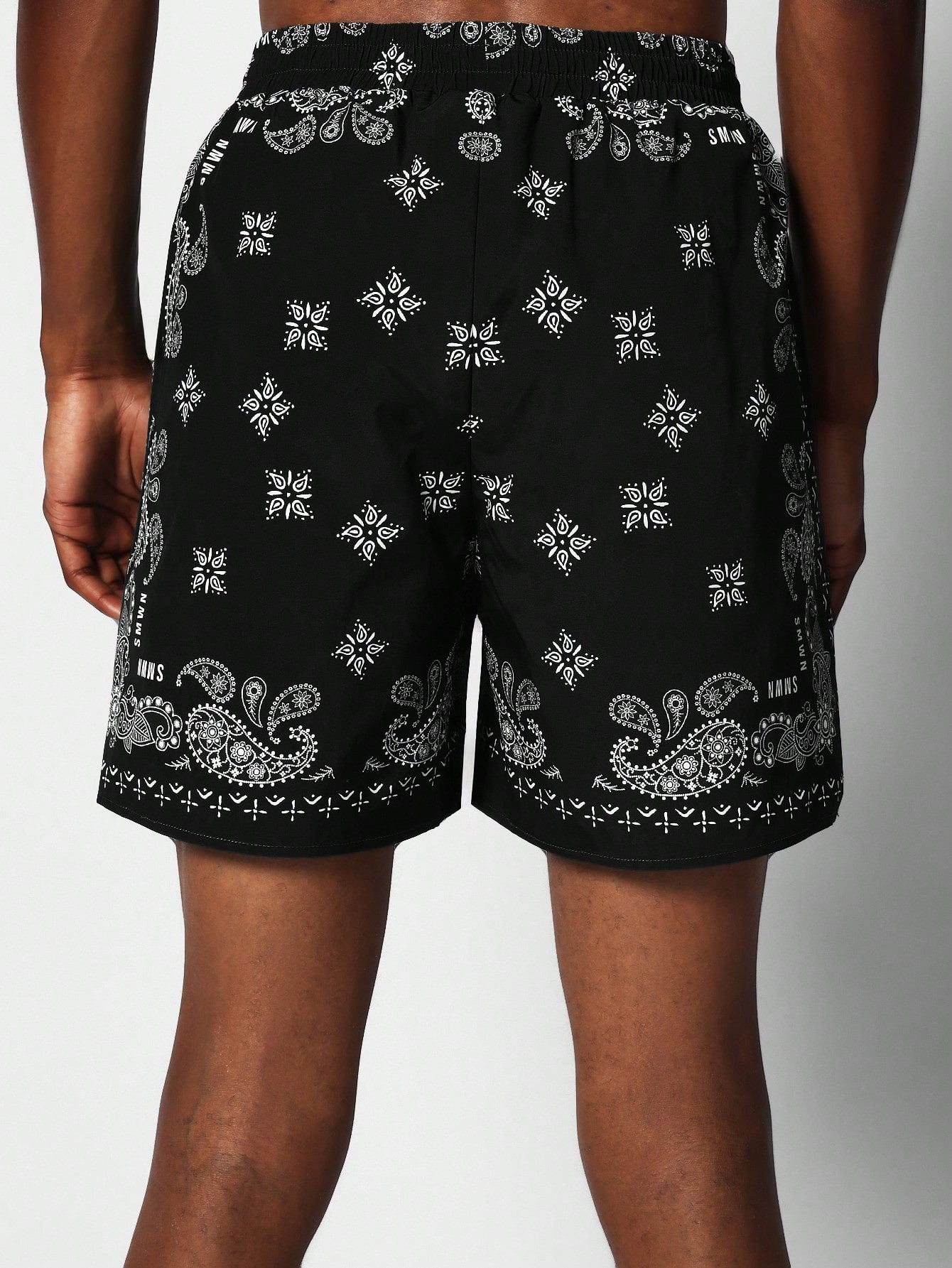 Nylon Swim Short With Paisley Graphic