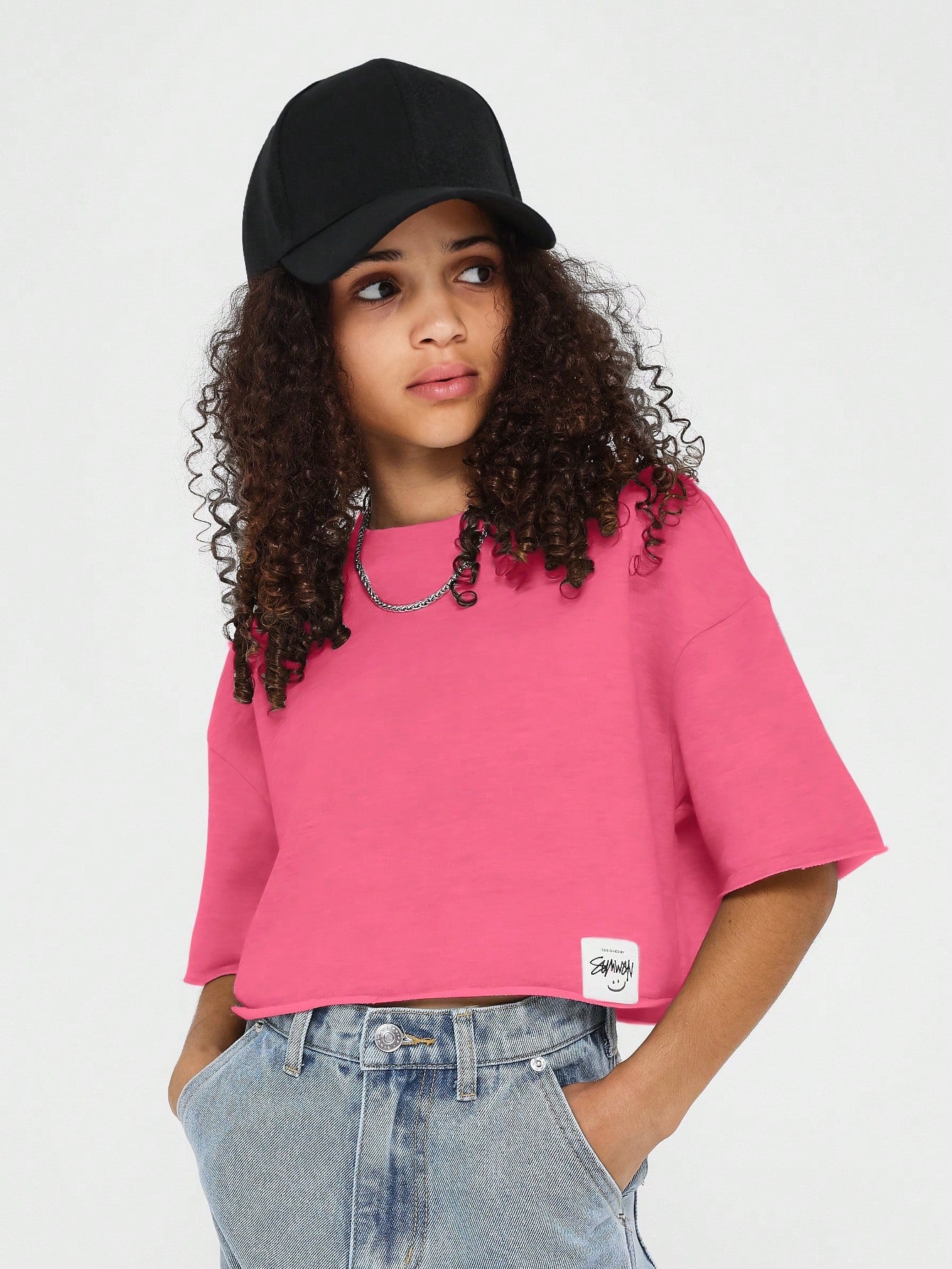 Tween Girls Crop Fit Essential Tee