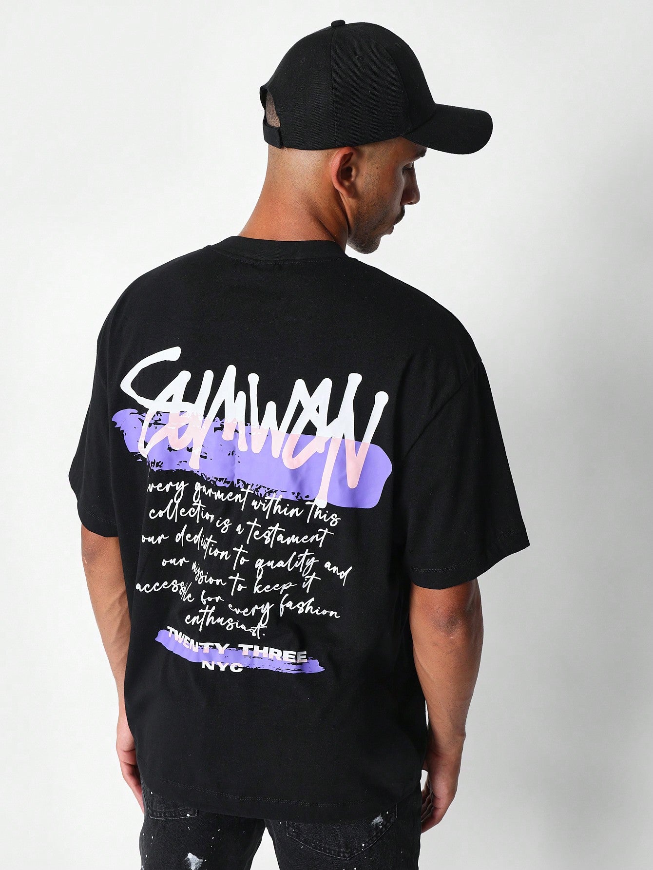 Tee With Letter Graphic Print