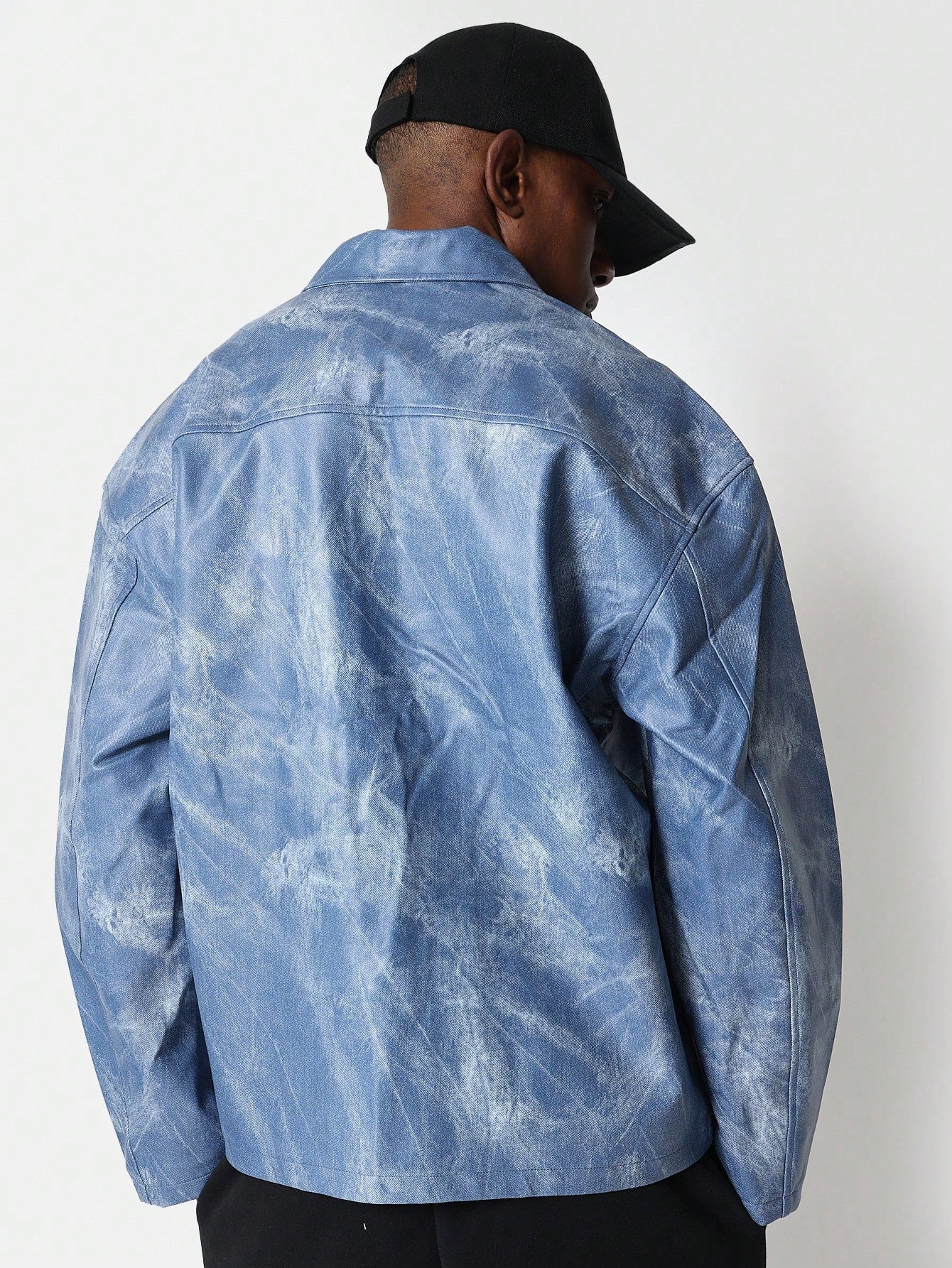 Longline Coated Twill Jacket With Patch Pocket Detail