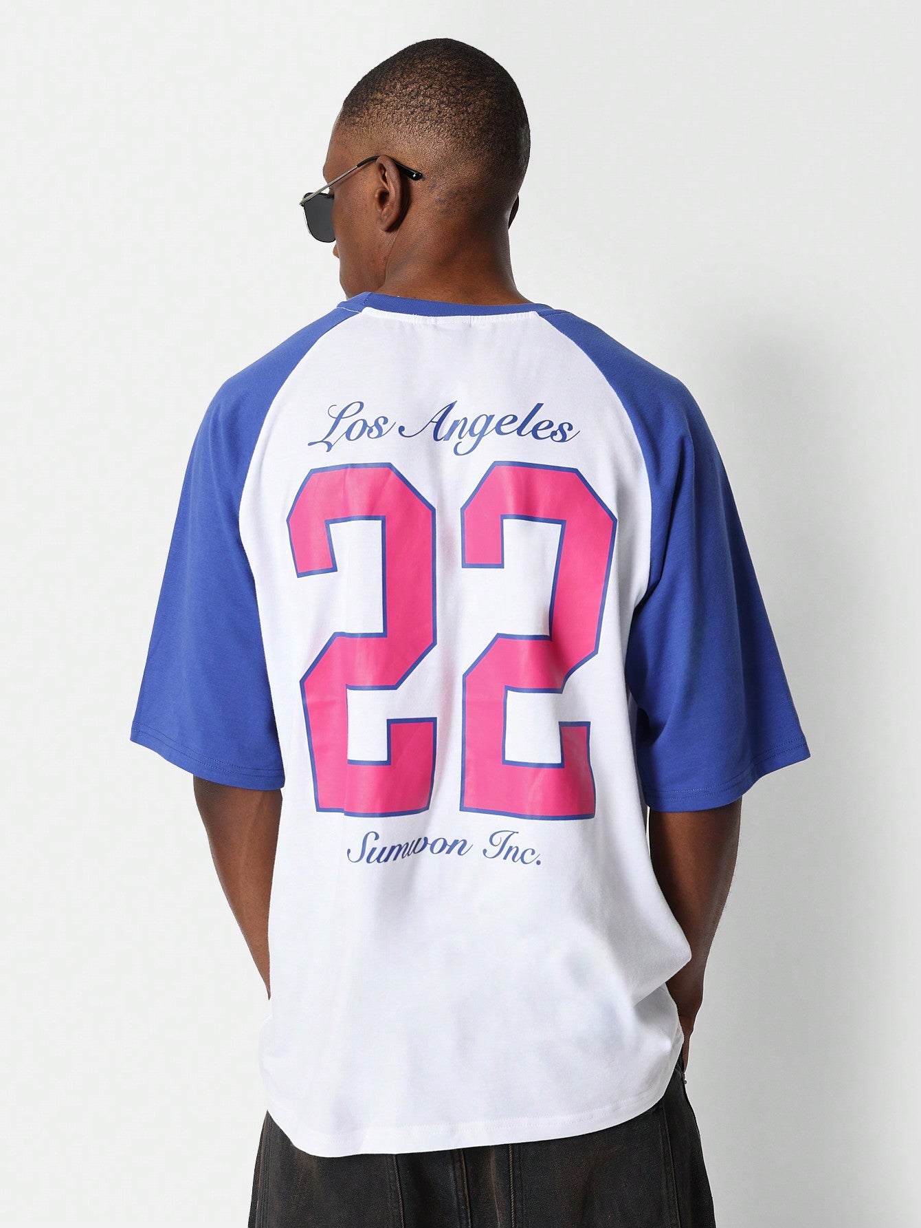 Raglan Tee With Back Number Graphic Print