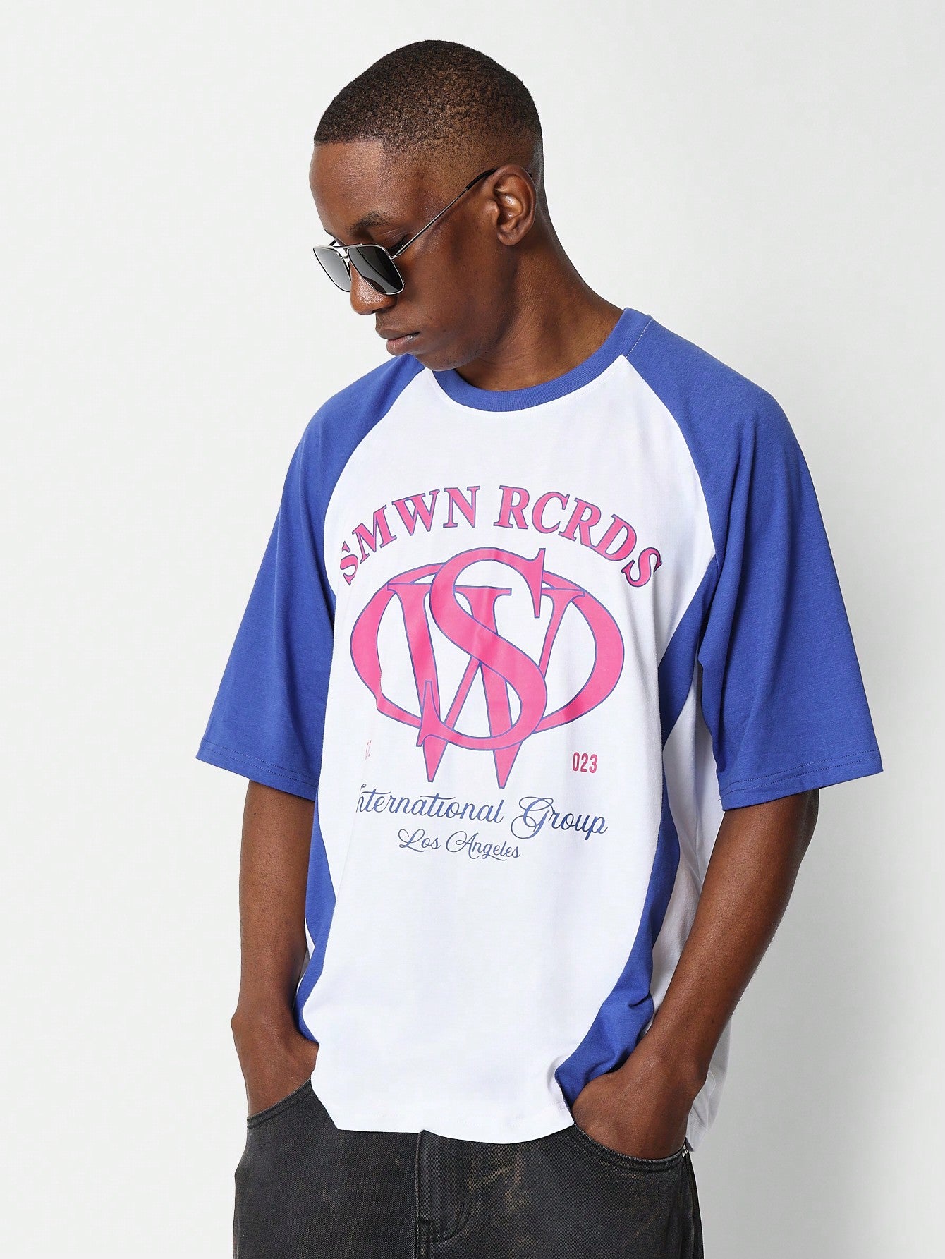 Raglan Tee With Back Number Graphic Print