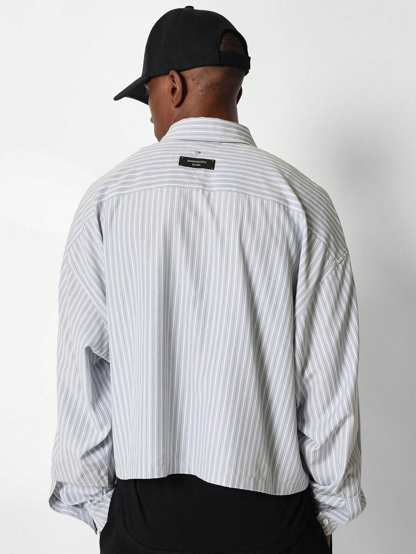 Crop Fit Pinstripe Shirt