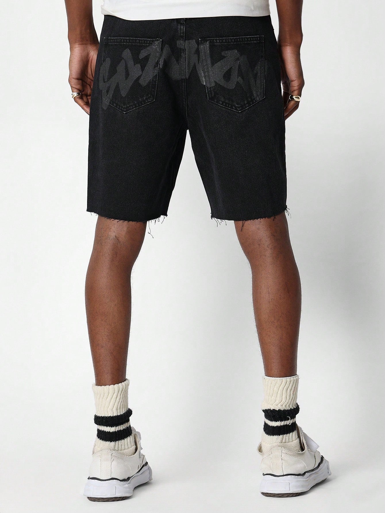 Bermuda Denim Short With Back Graphic