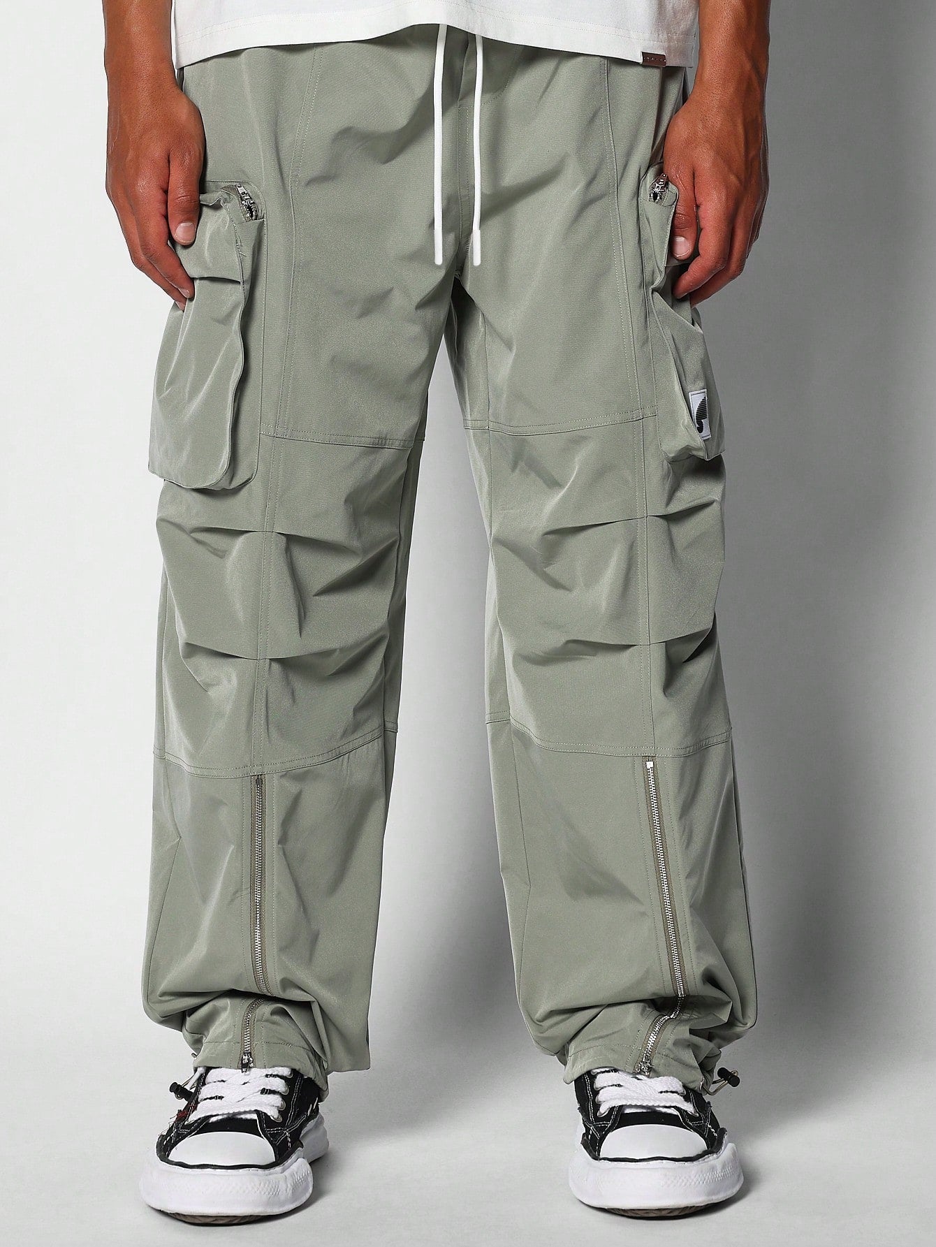 Parachute Cargo Pant With Zipper Detail