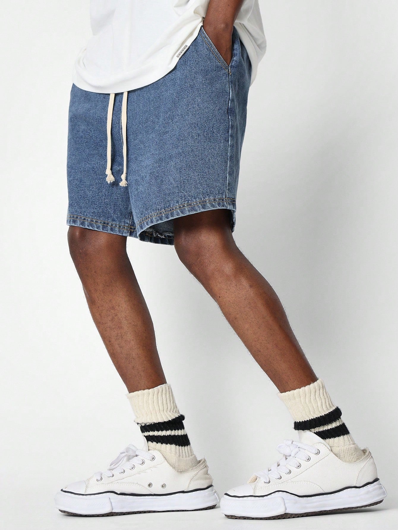 Pull On Washed Denim Short