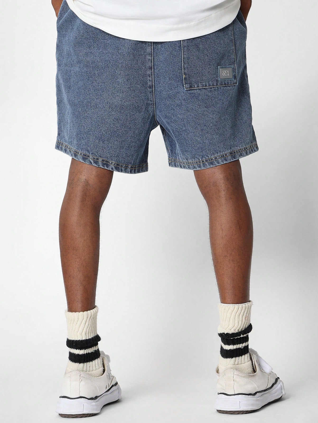 Pull On Washed Denim Short