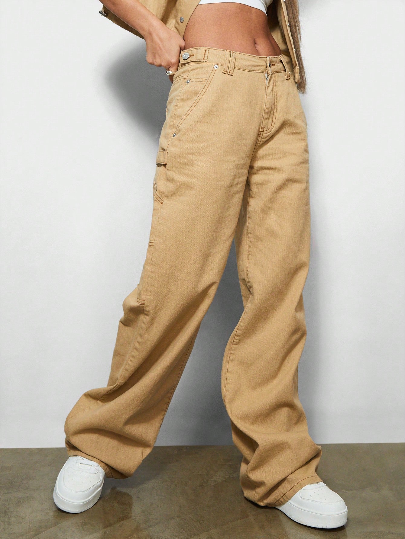 SUMWON WOMEN Wide Leg Canvass Carpenter Pant