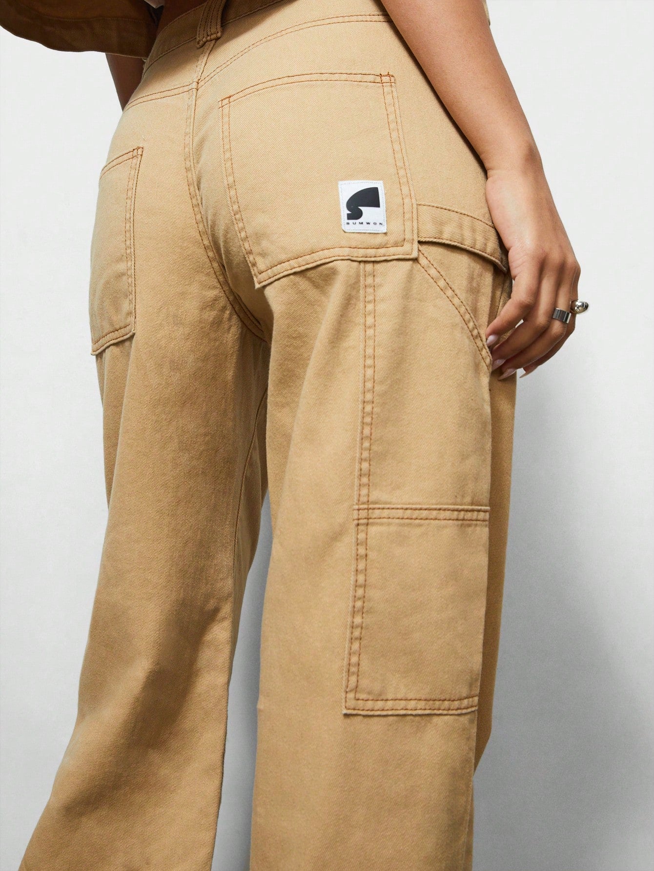 SUMWON WOMEN Wide Leg Canvass Carpenter Pant