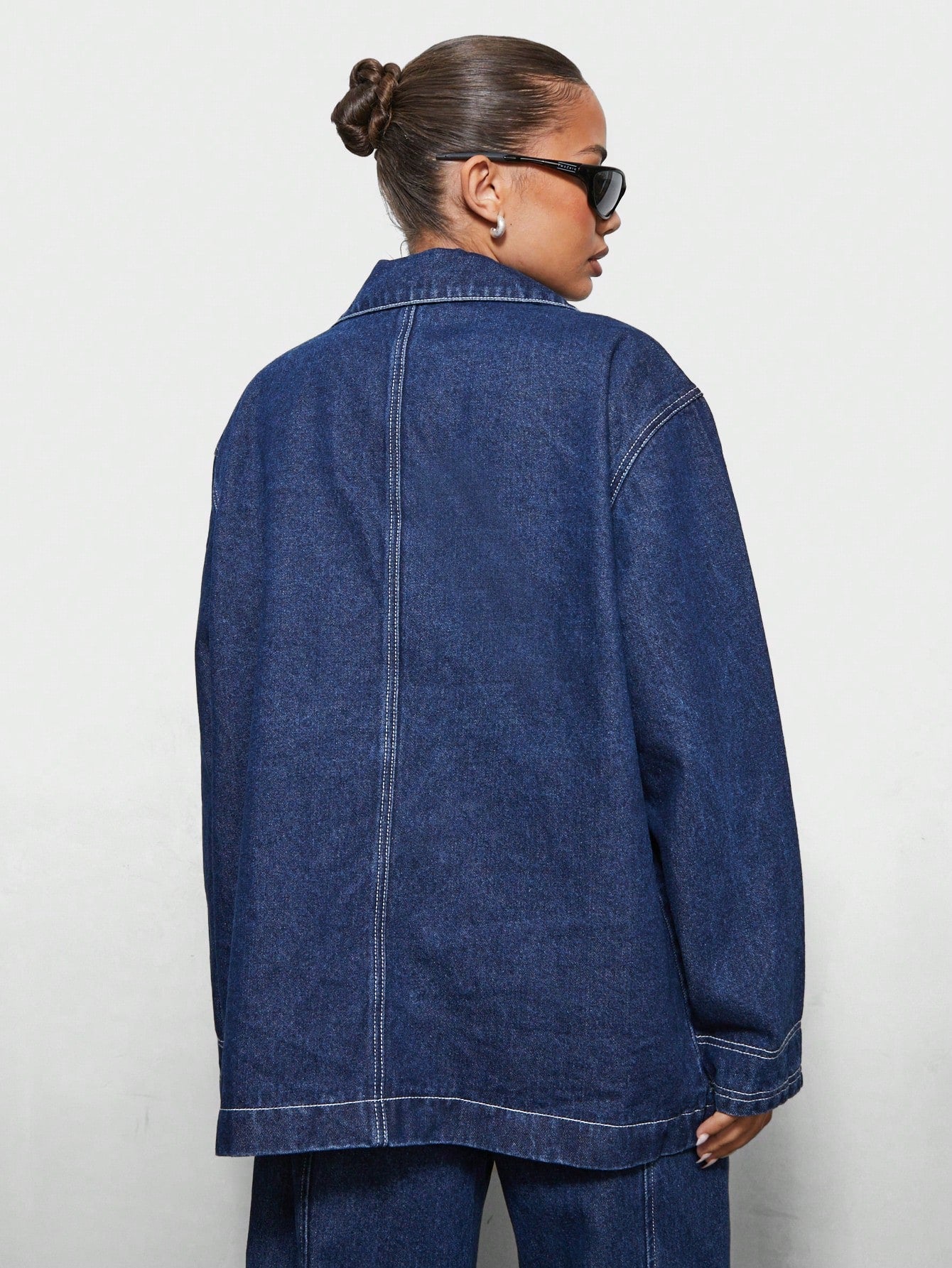 SUMWON WOMEN Oversized Denim Shackets With Patch Label