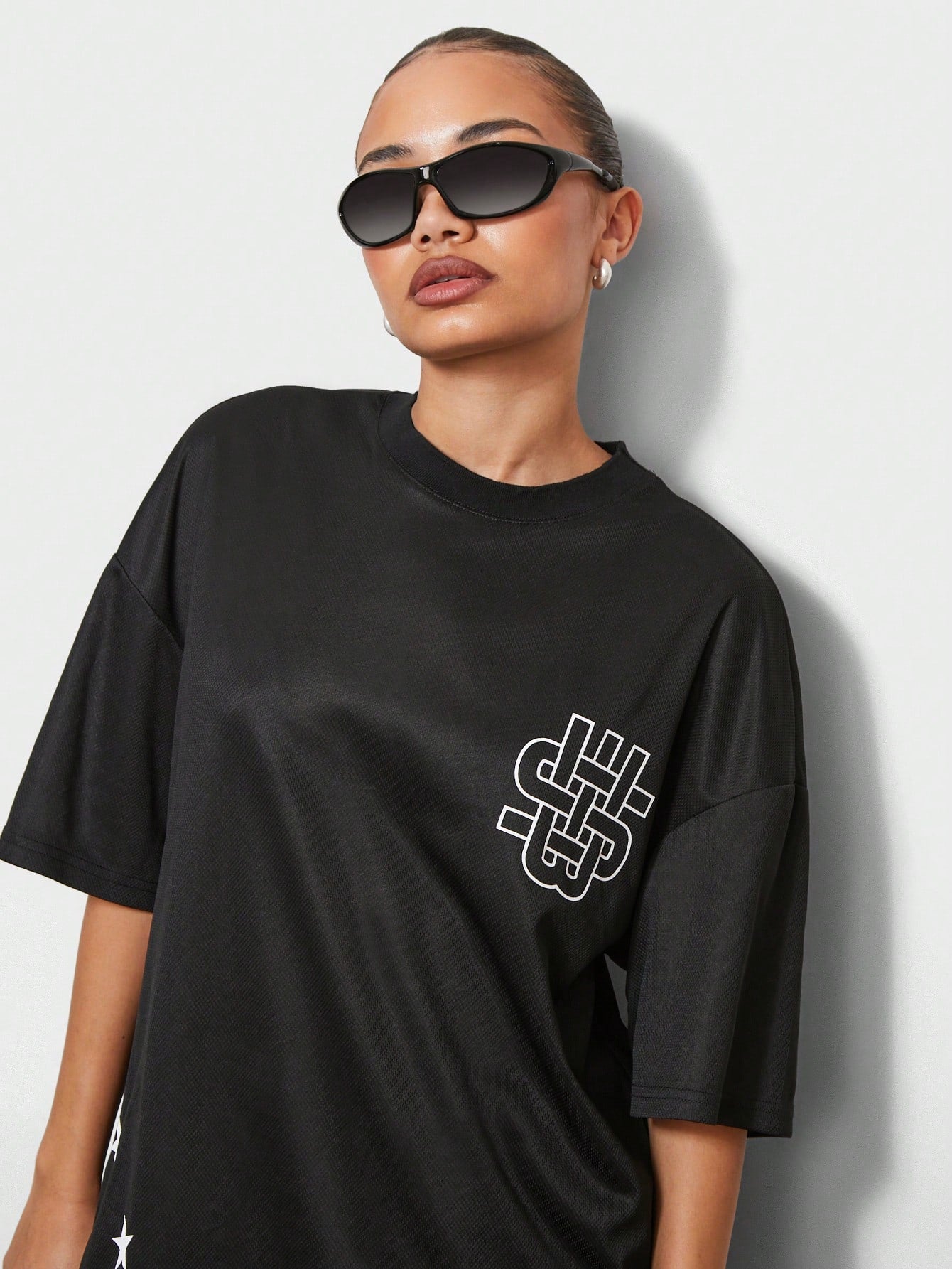 SUMWON X WOMEN Oversized Drop Shoulder Jersey Tee With Graphic