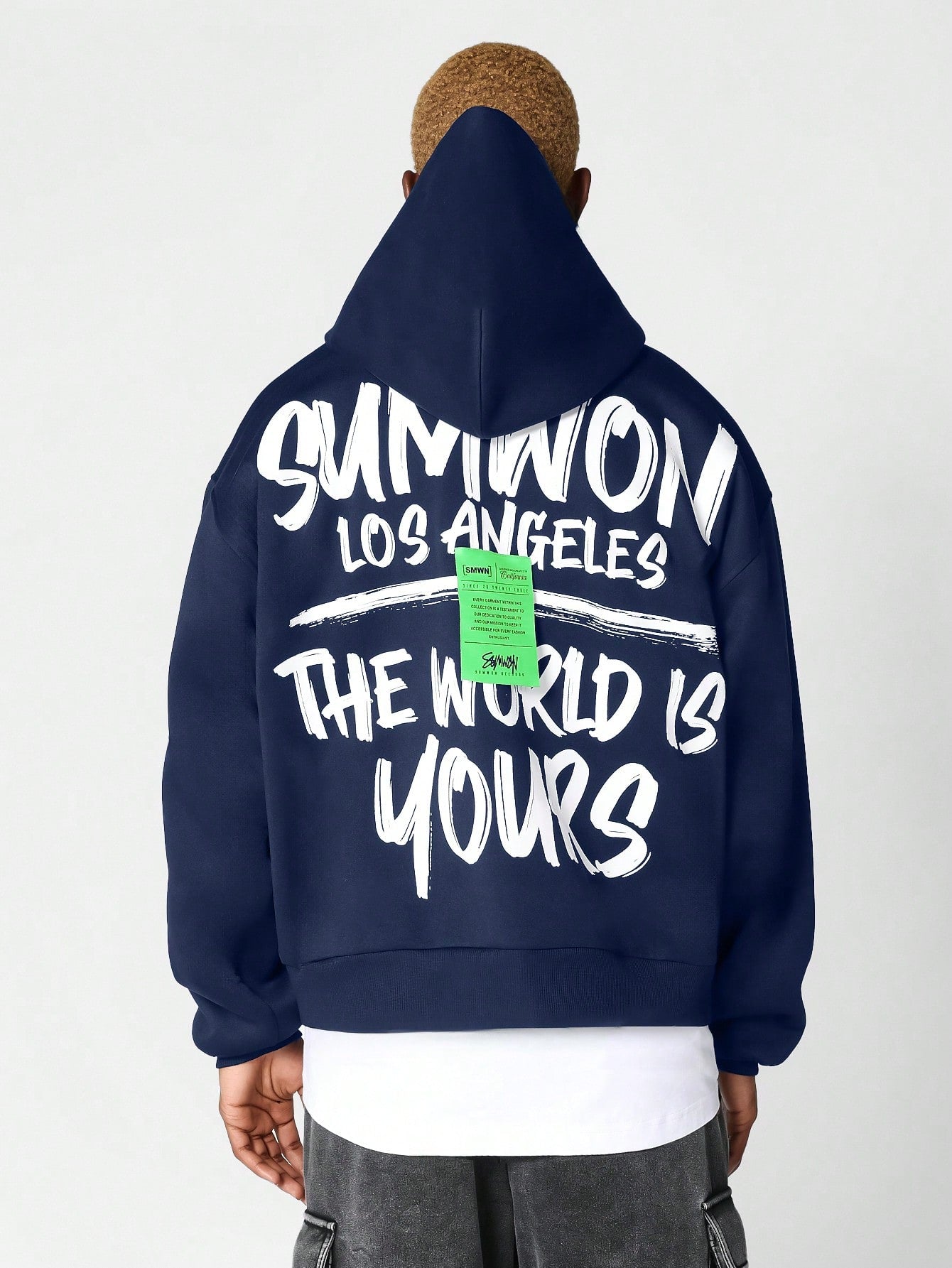 Overhead Hoodie With Back Slogan Graphic Print