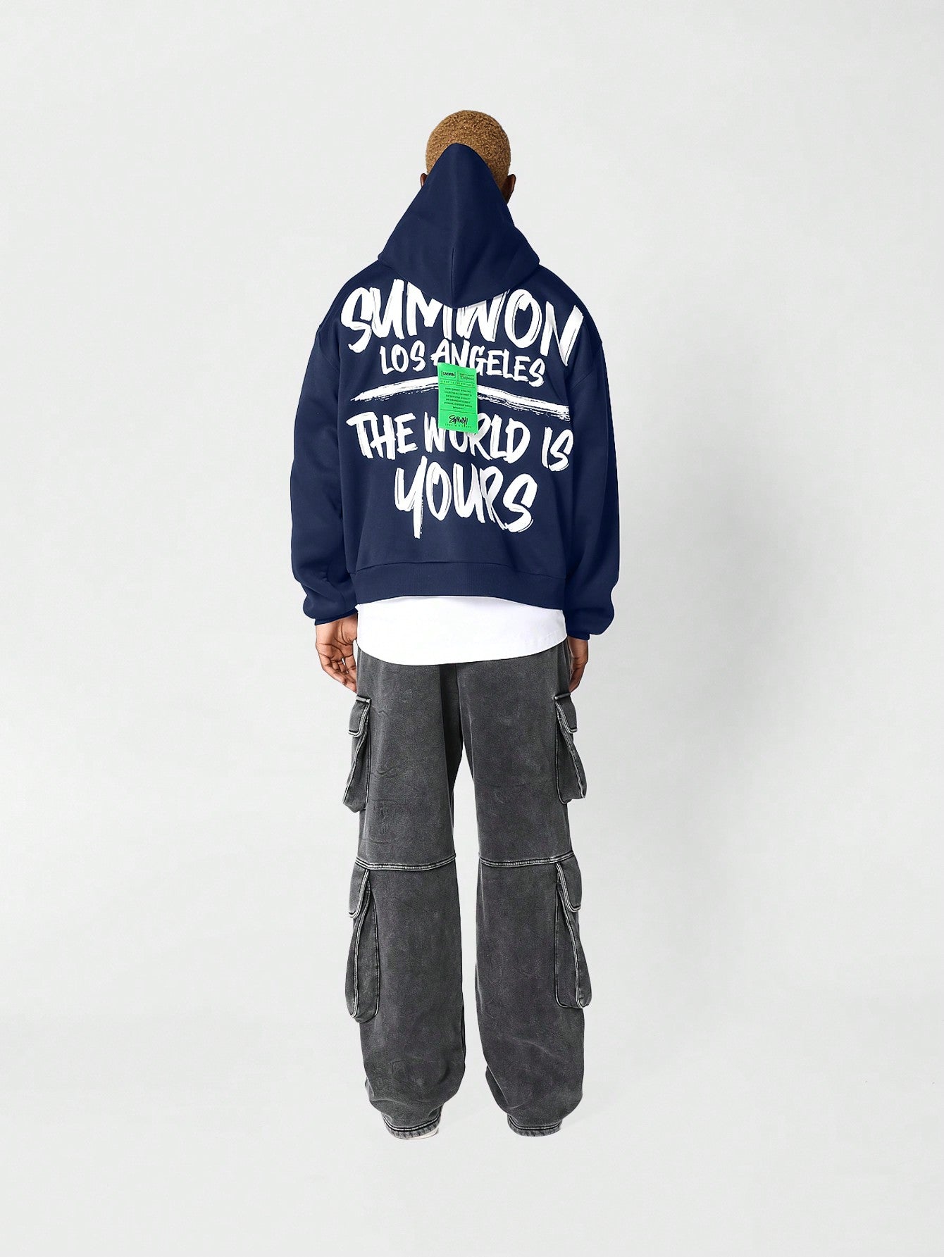 Overhead Hoodie With Back Slogan Graphic Print