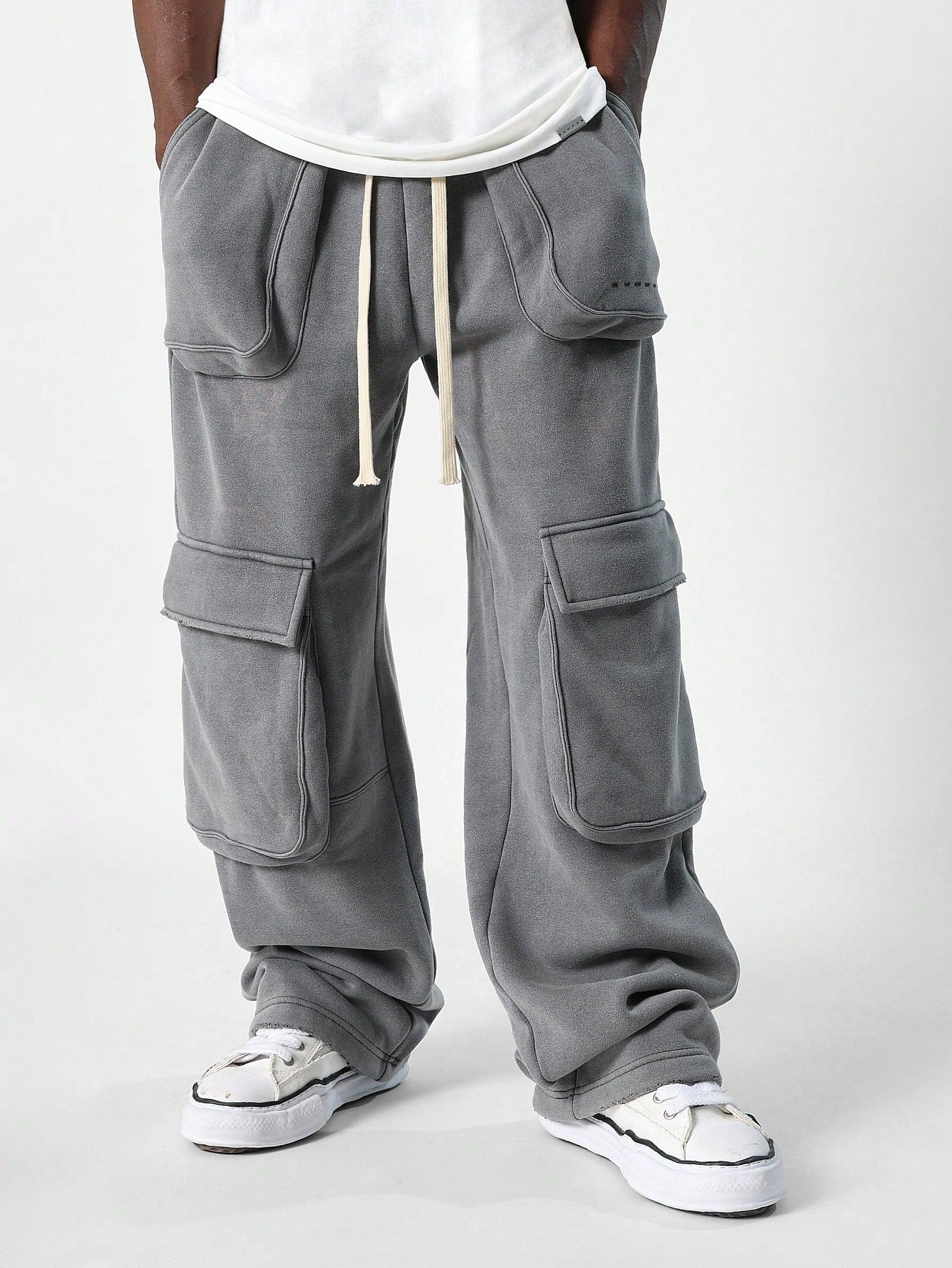 Washed Loose Fit Baggy Cargo Sweatpants