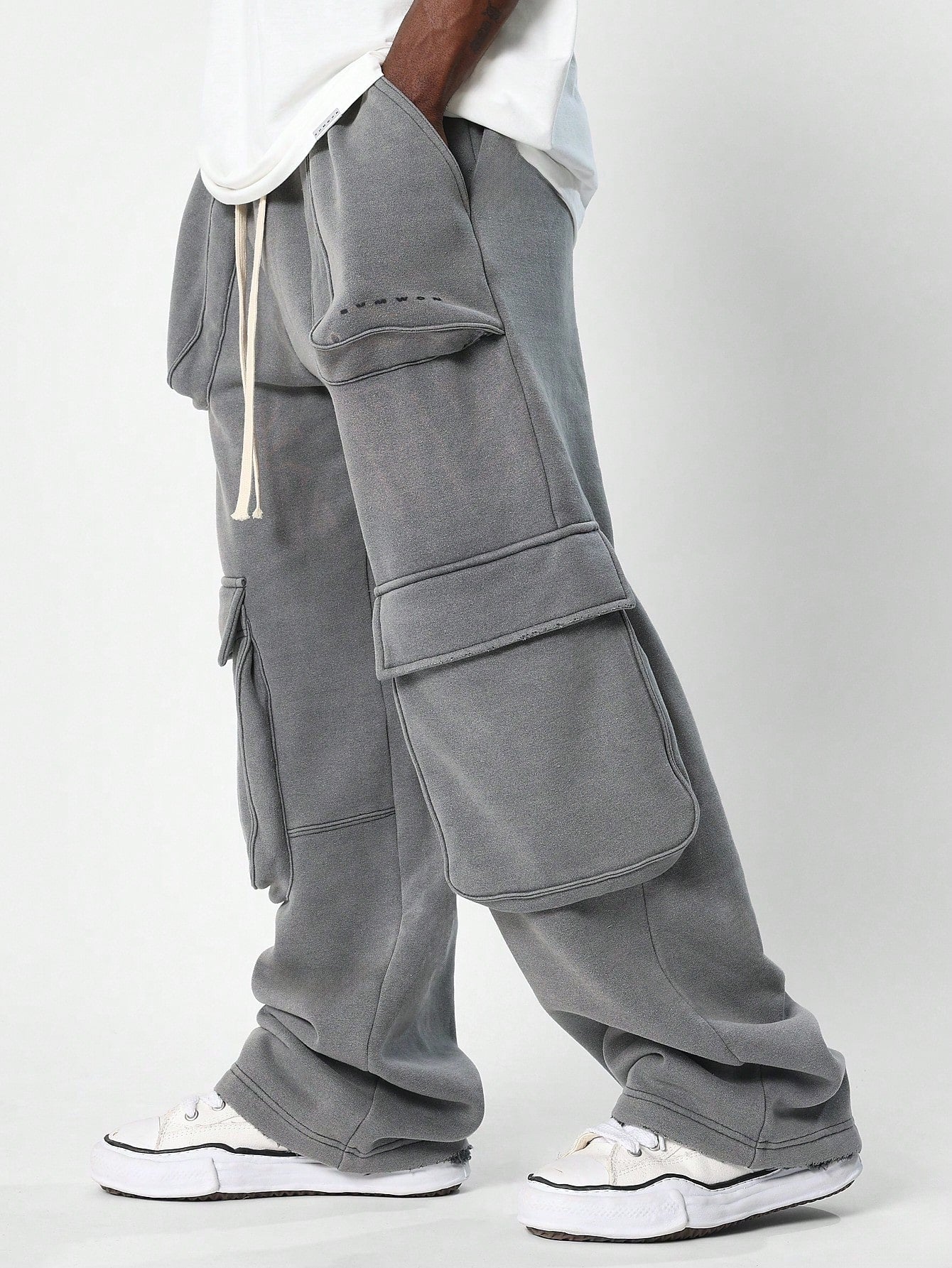 Washed Loose Fit Baggy Cargo Sweatpants