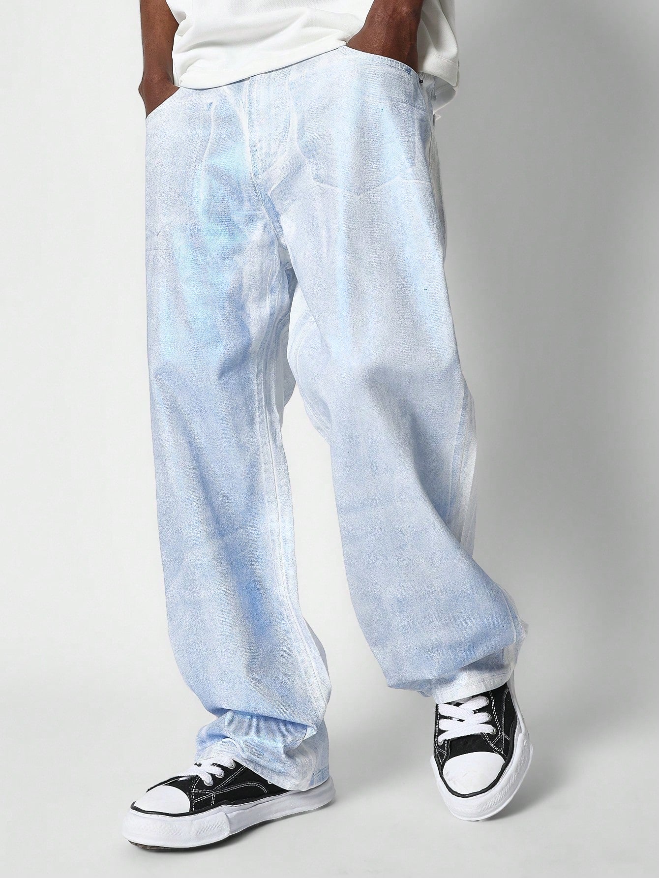 Loose Fit Pant With Trompe L'oeil Print College Ready