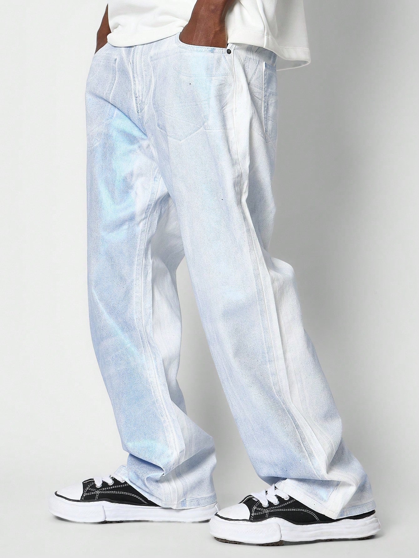 Loose Fit Pant With Trompe L'oeil Print College Ready