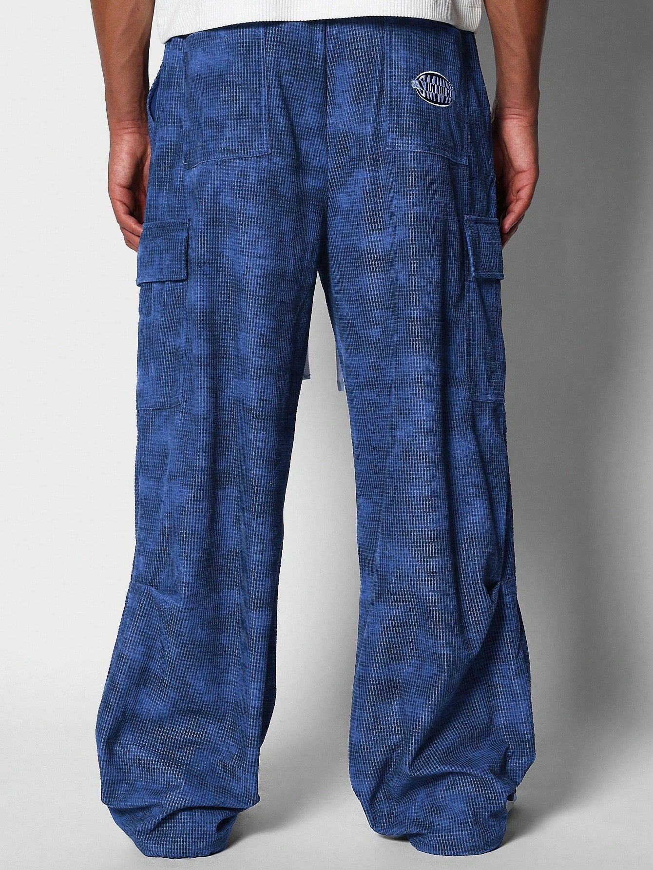 Loose Fit Corduroy Cargo Pant With All Over Print & Drawcord Detail