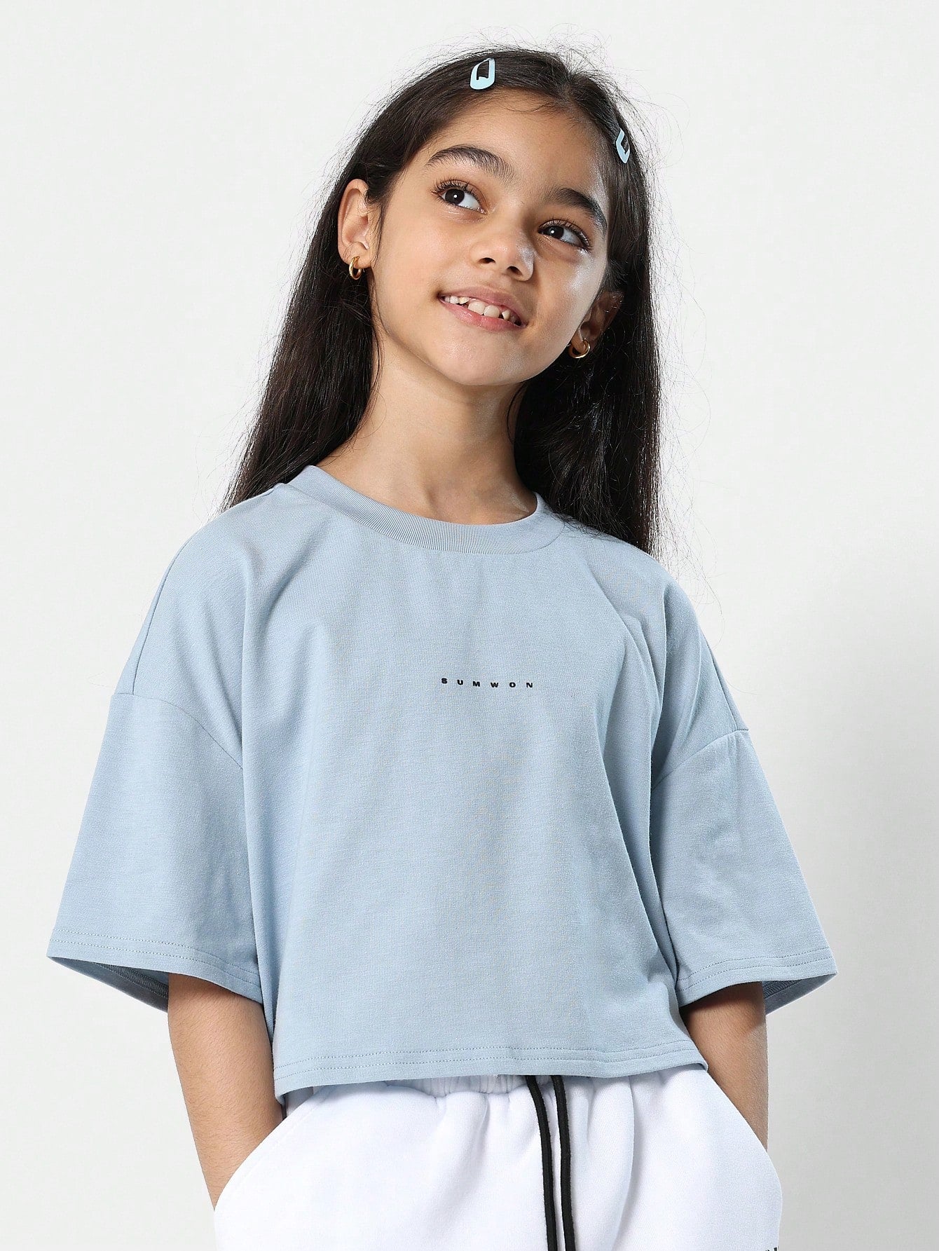 Kids Crop Fit Essential With Logo Back To School