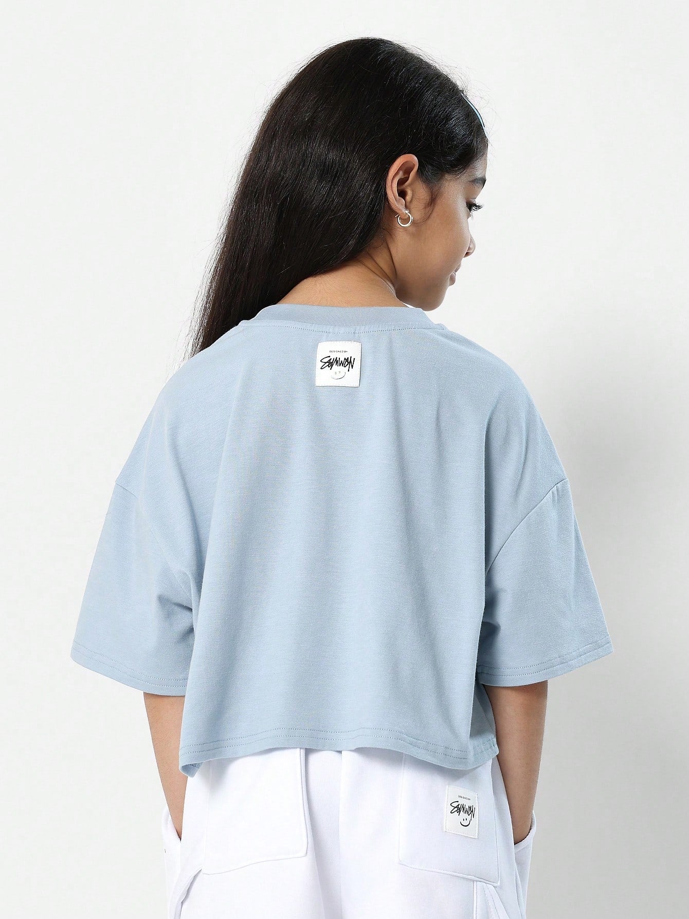 Kids Crop Fit Essential With Logo Back To School