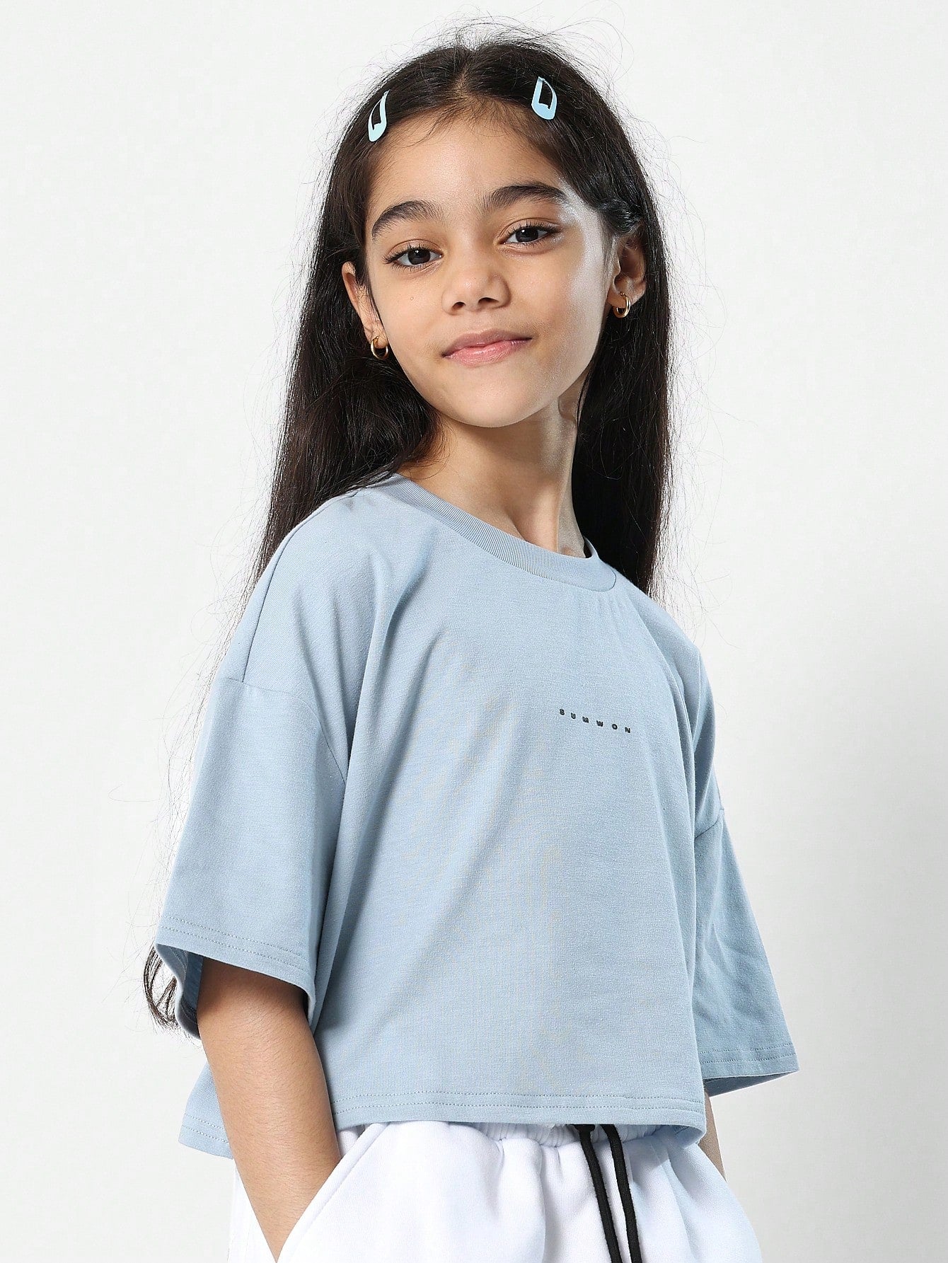 Kids Crop Fit Essential With Logo