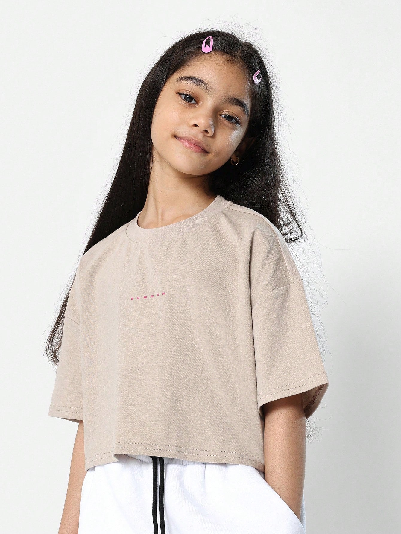 Kids Crop Fit Essential With Logo