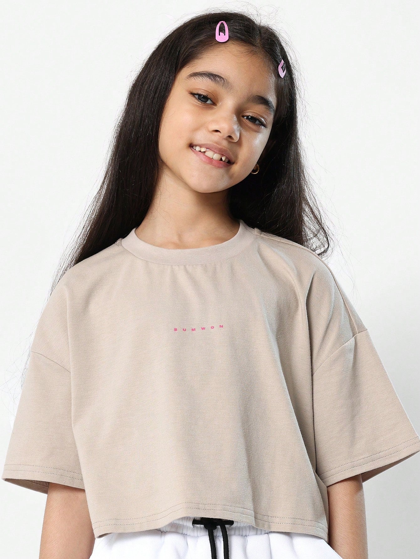 Kids Crop Fit Essential With Logo