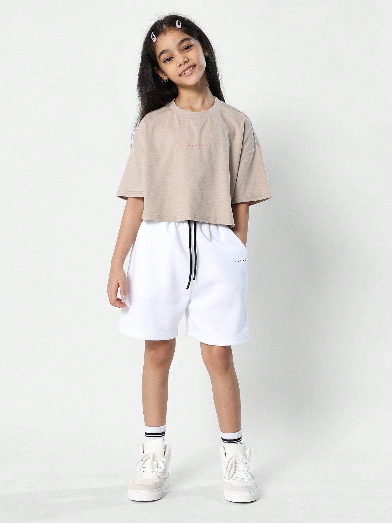 Kids Crop Fit Essential With Logo