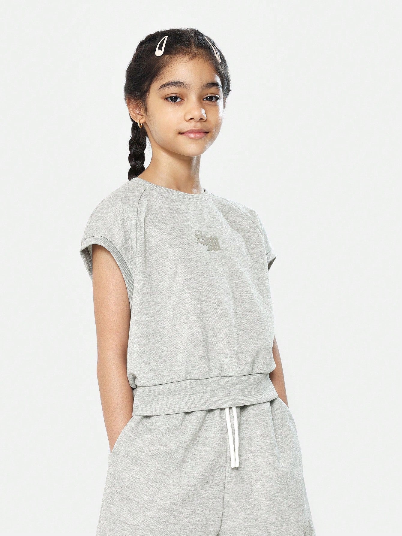 Tween Girl Raglan Top And Short 2 Piece Set