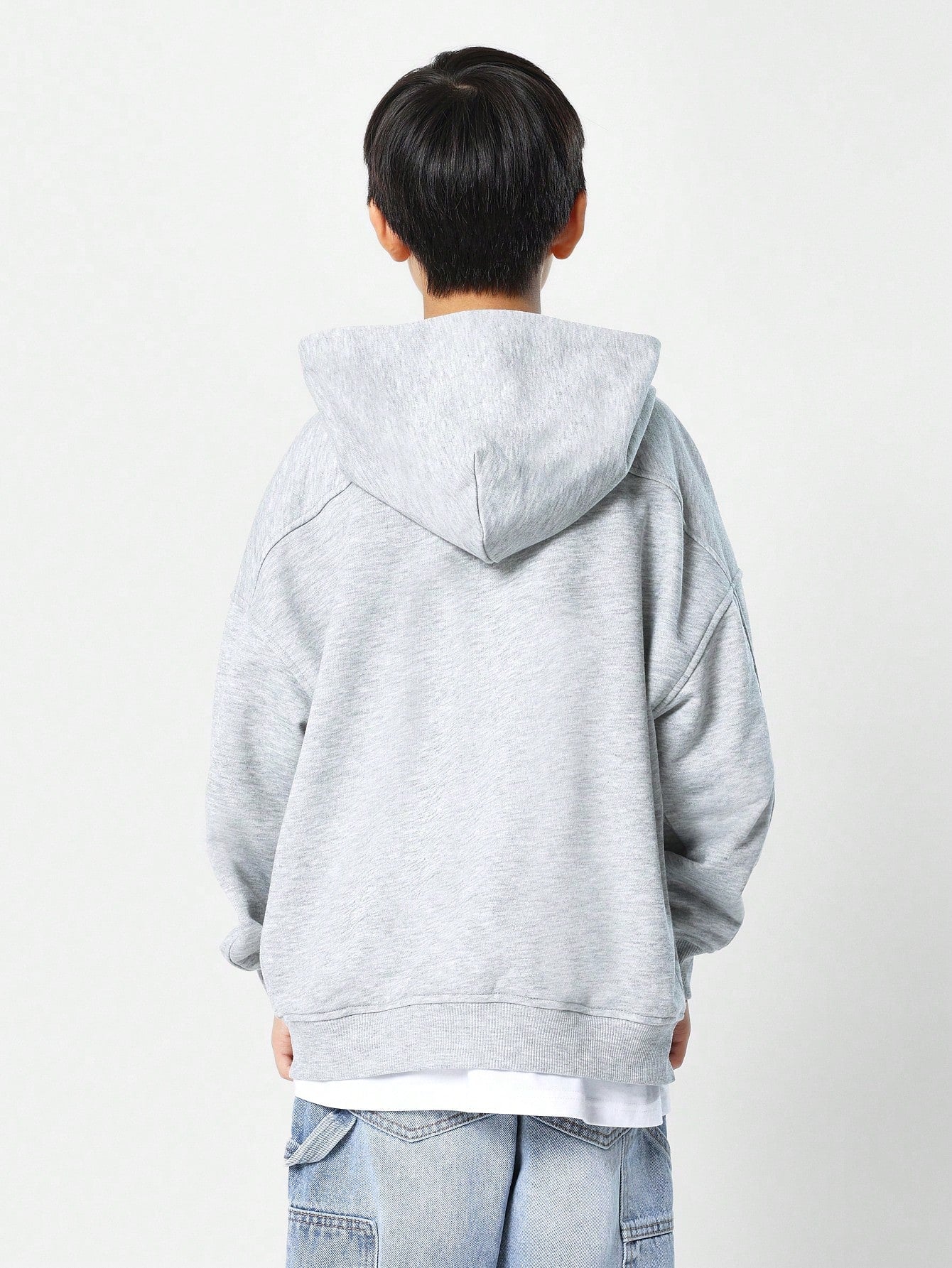 Tween Boys Overhead Zip Through Essential Hoodie