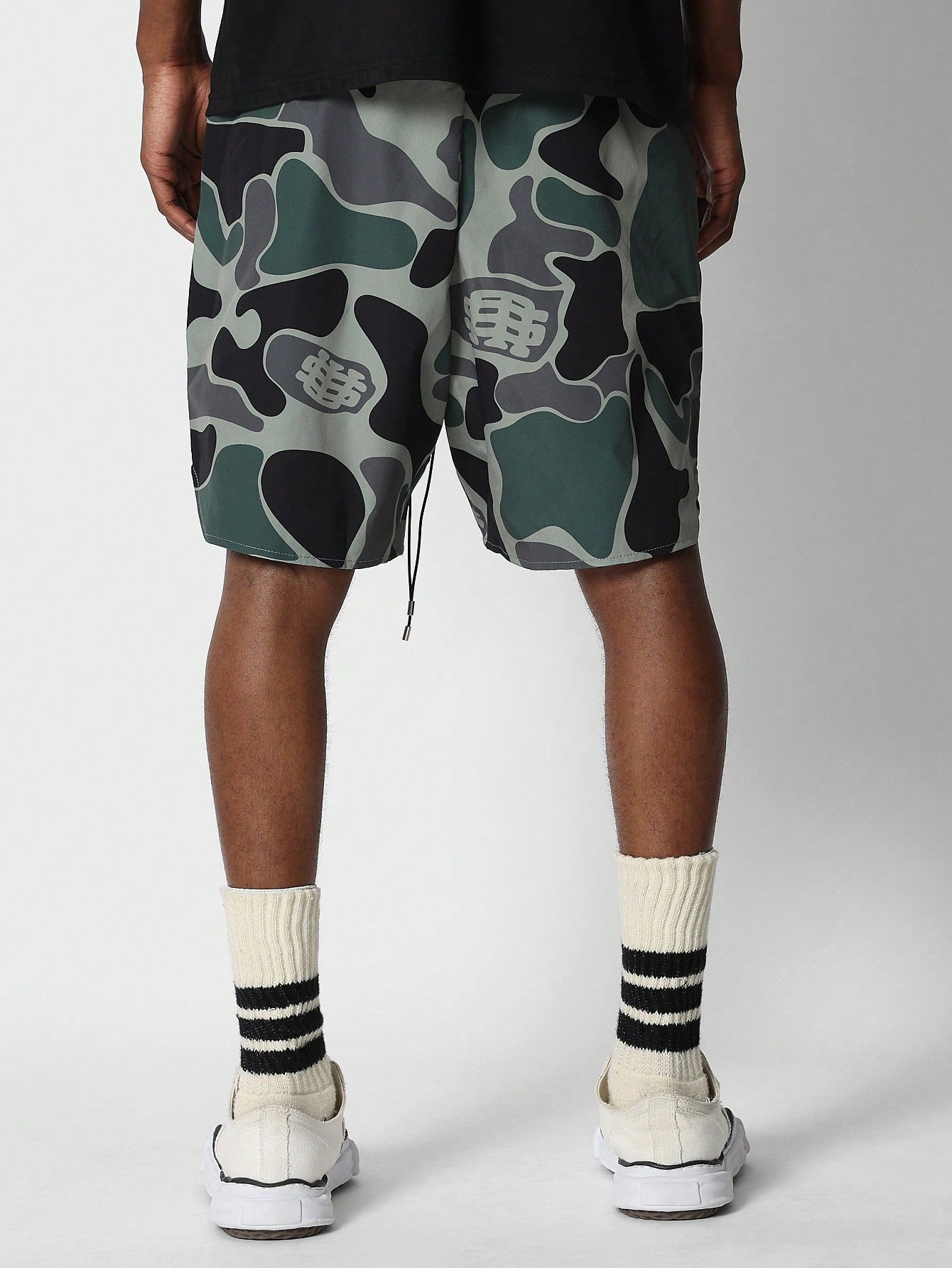 Nylon Short With Camo Print