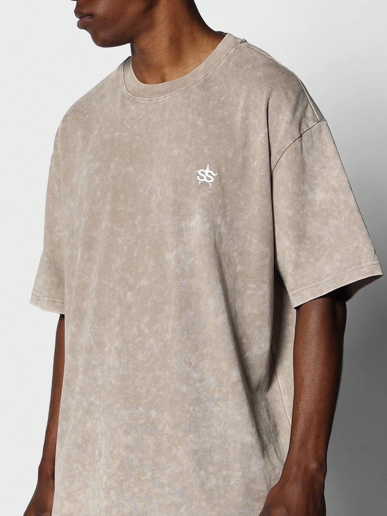 Regular Fit Washed Tee With Back Graphic Print