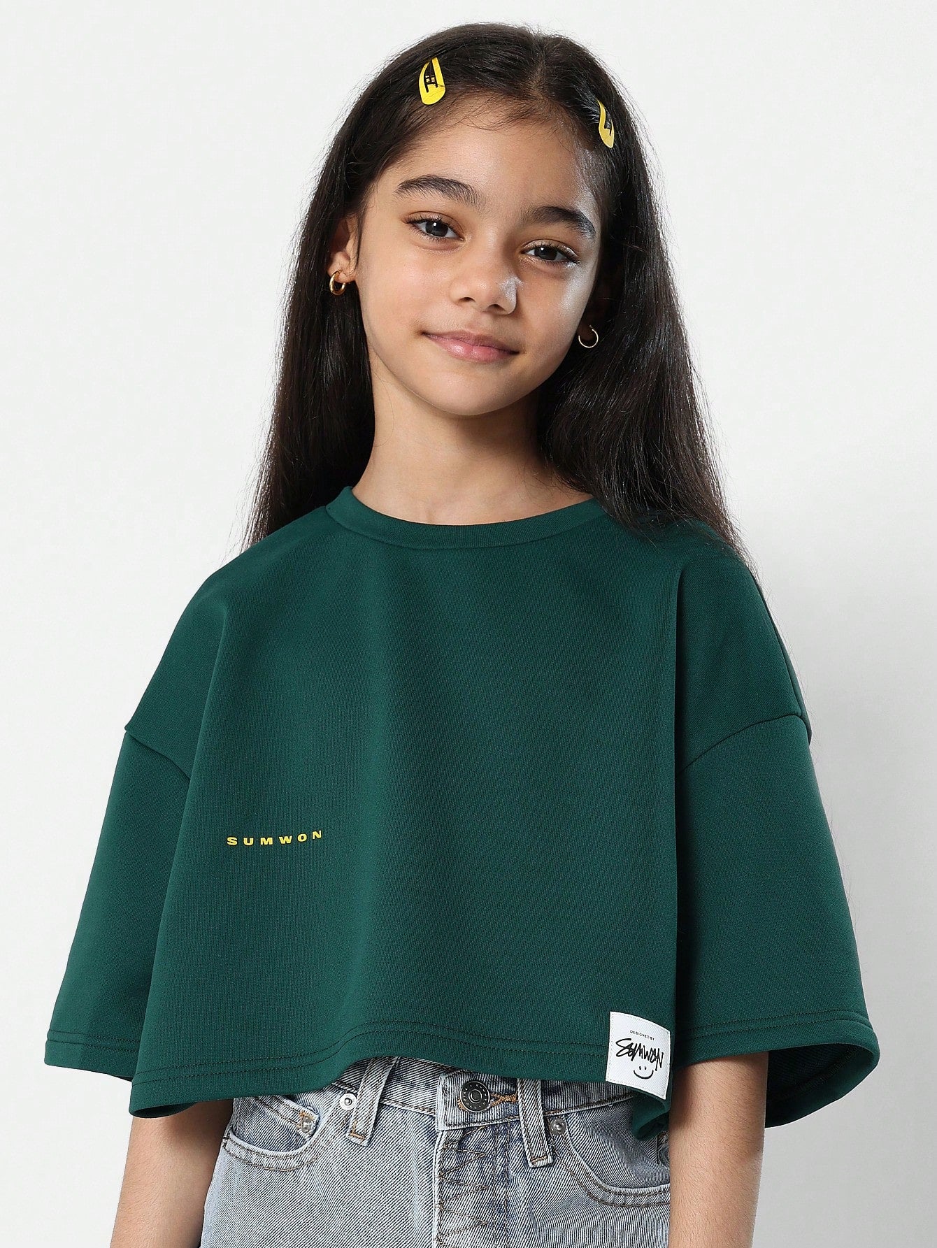 Tween Girls Crop Fit Shirt With Los Angeles Graphic Print