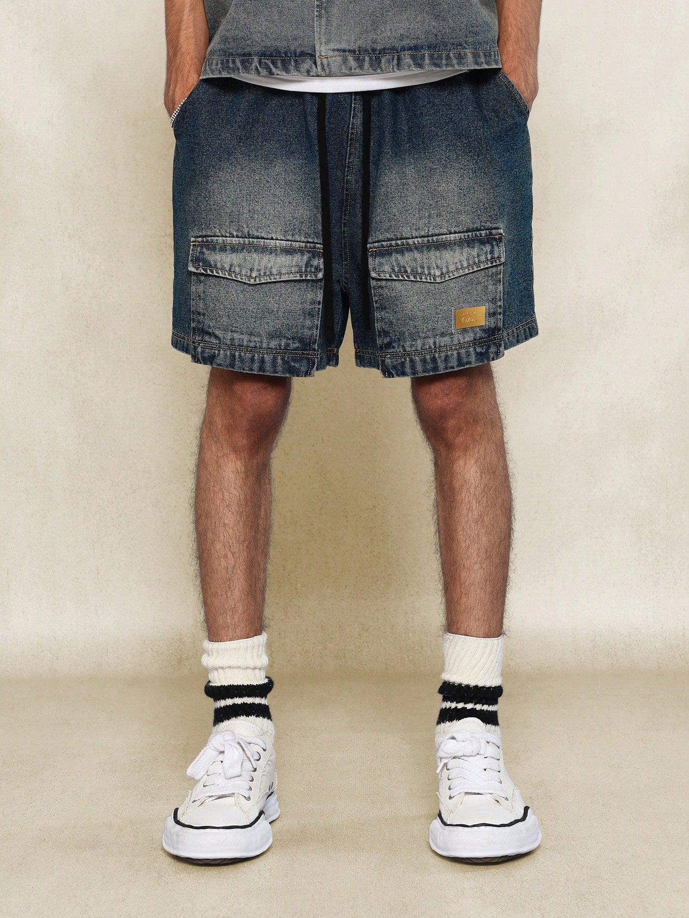 Washed Denim Workwear Short