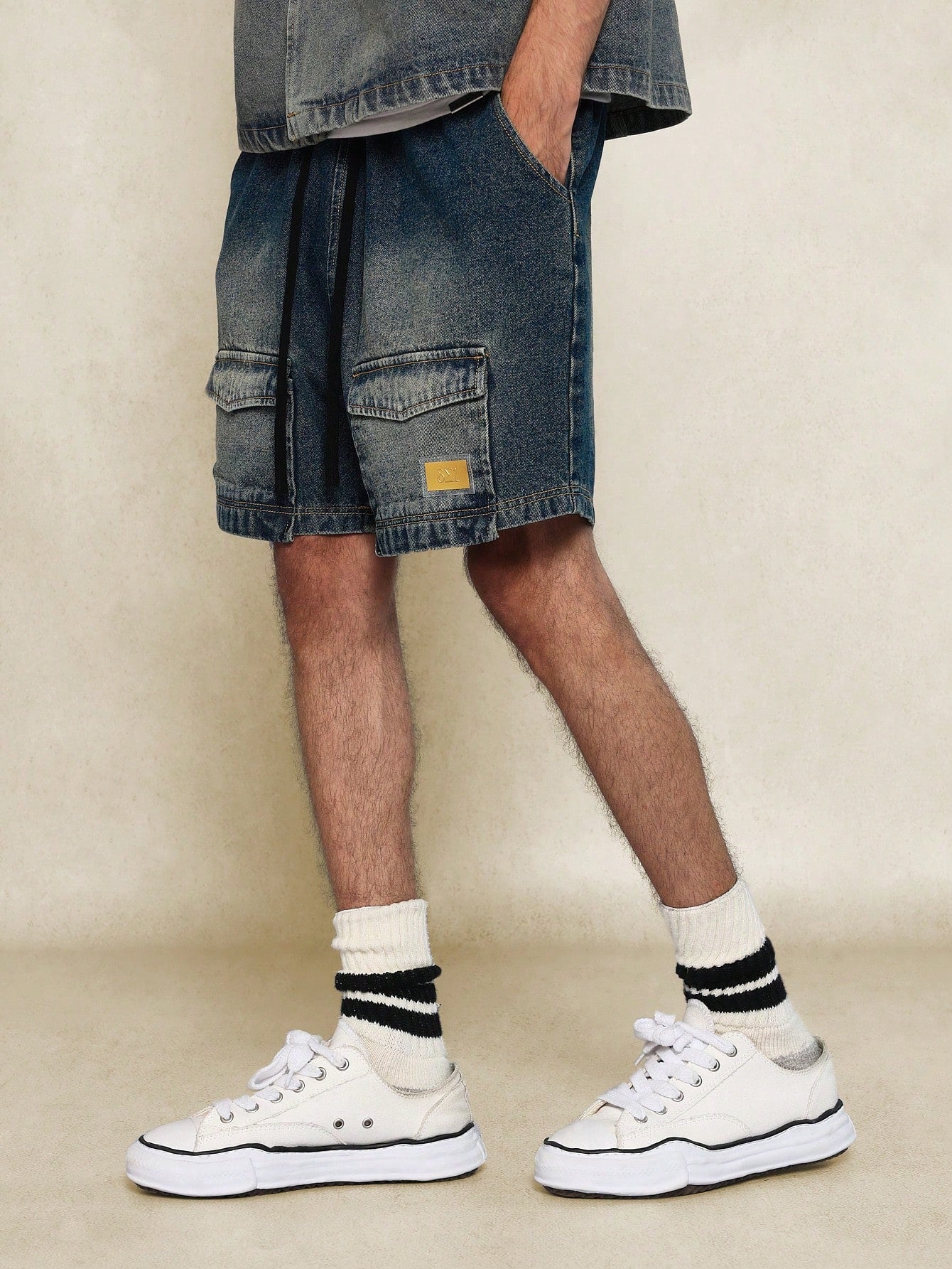 Washed Denim Workwear Short