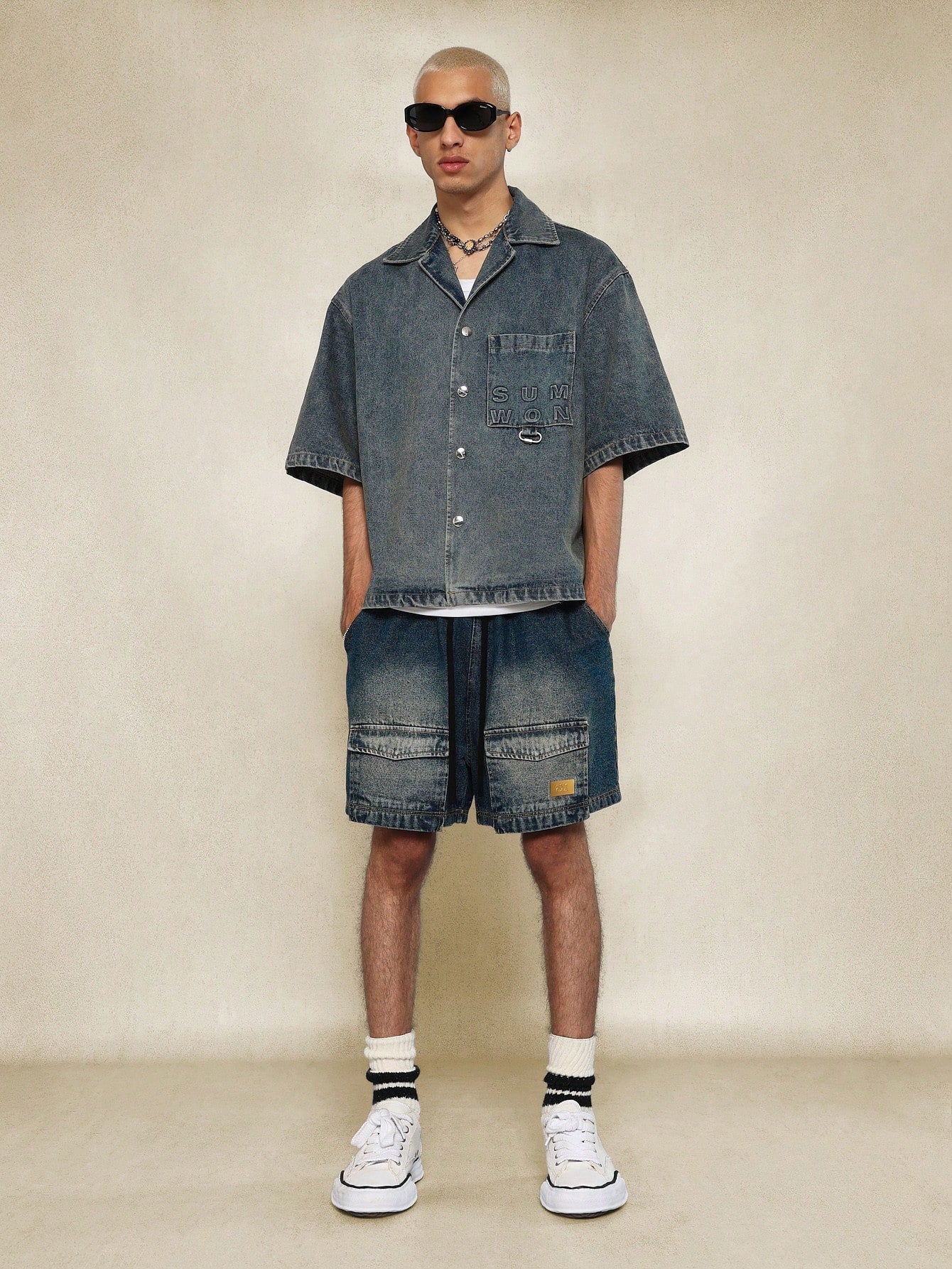 Washed Denim Workwear Short