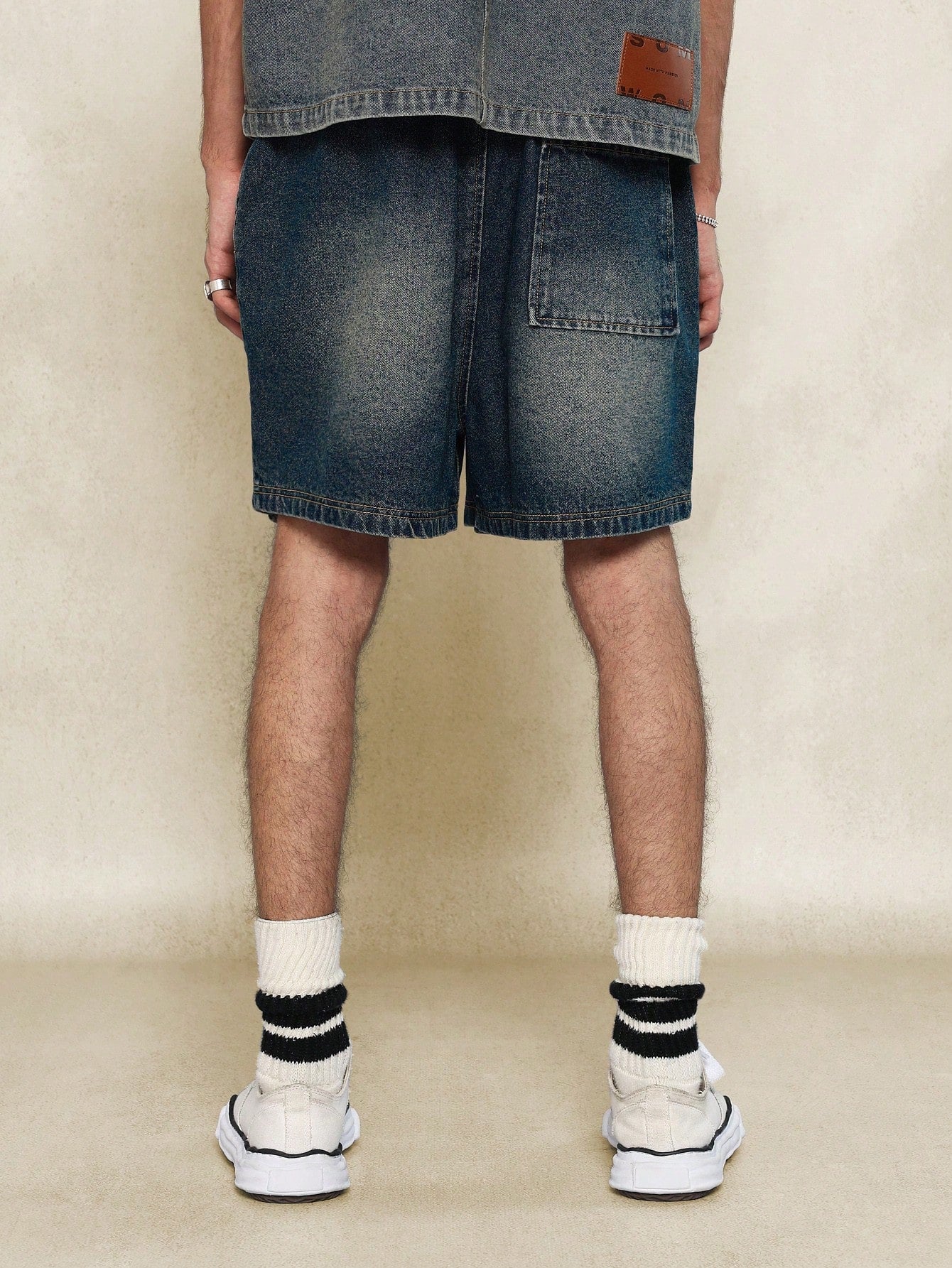 Washed Denim Workwear Short