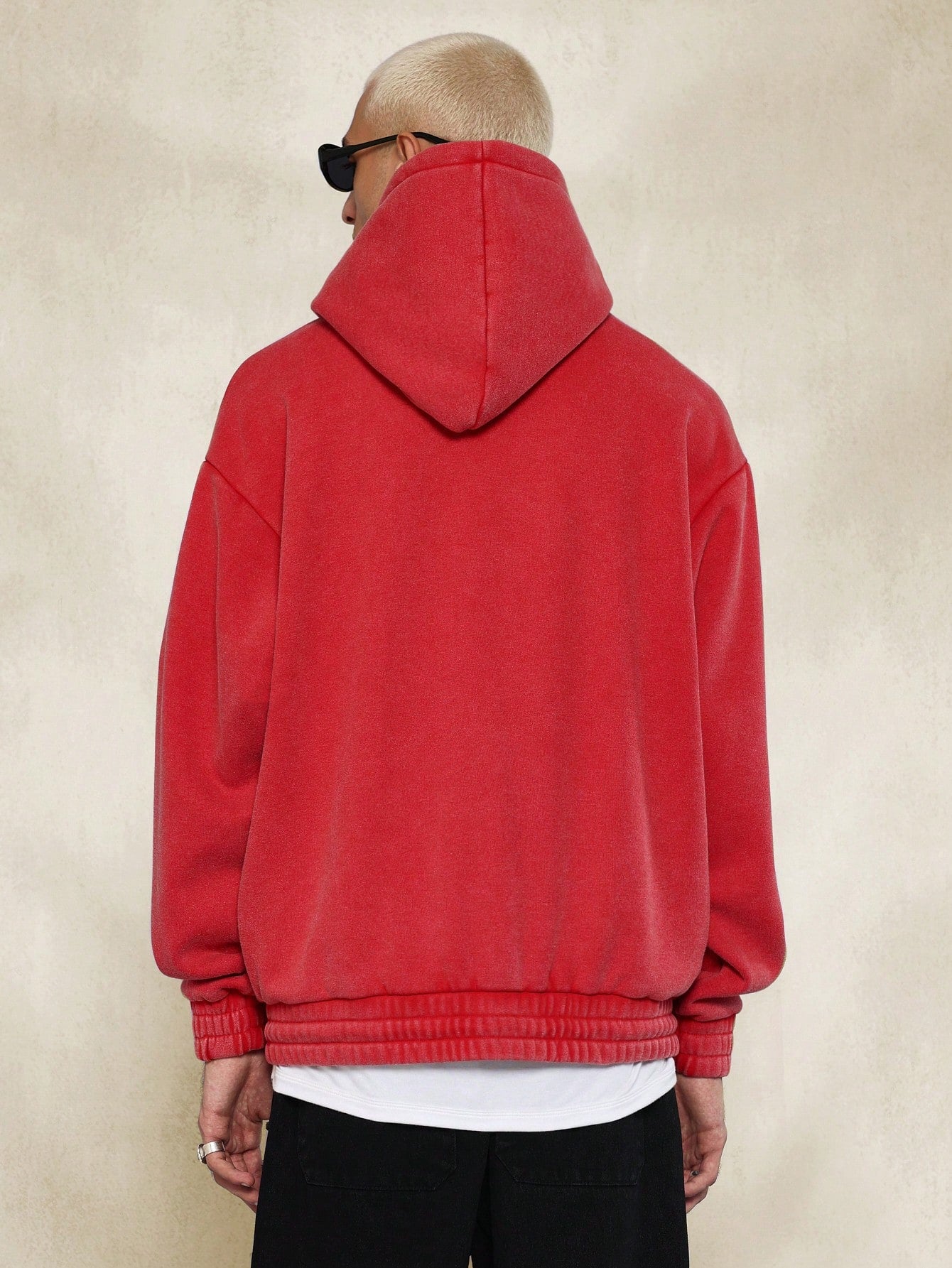 Overhead Washed Hoodie With Side Pocket And Small Graphic Print