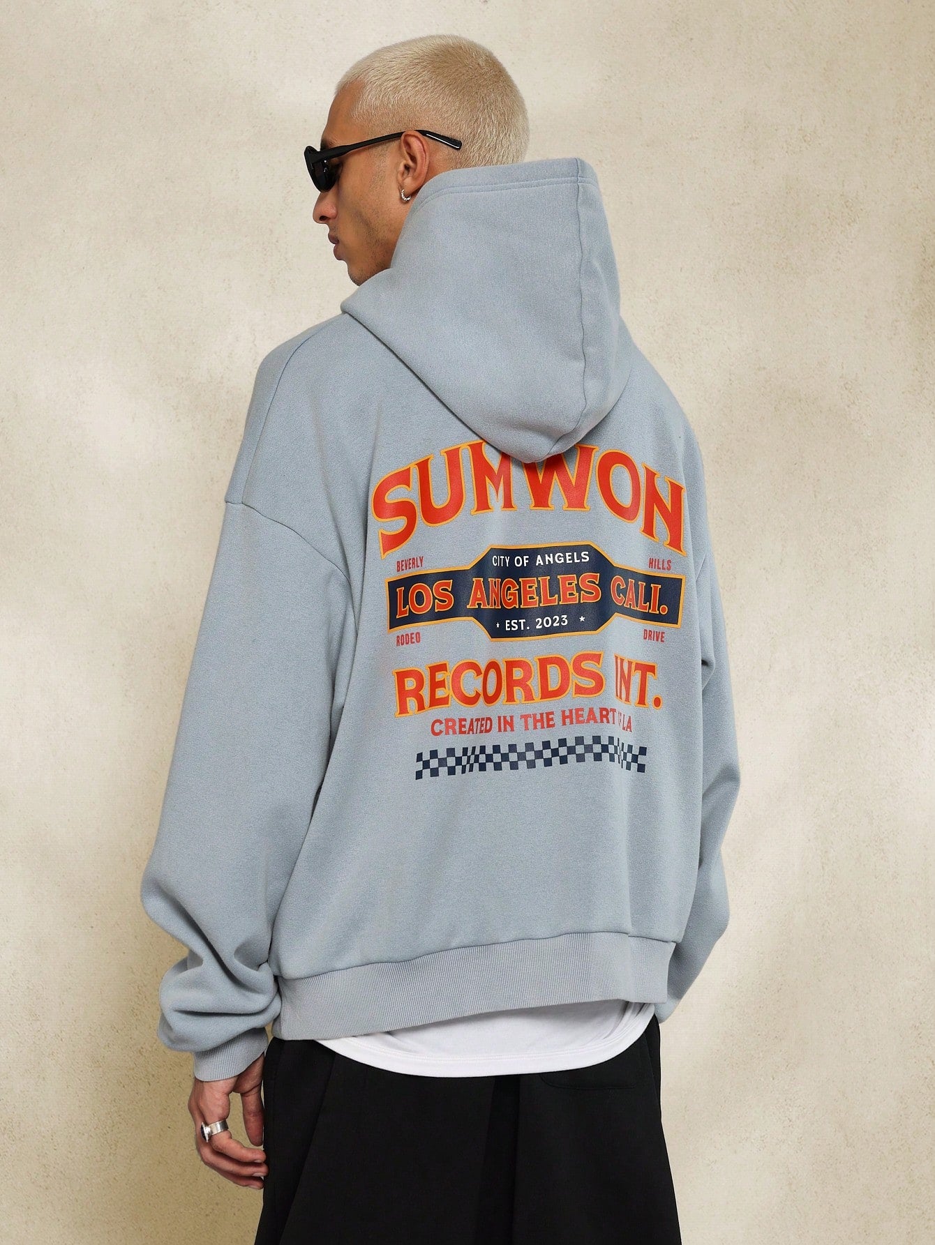 Regular Fit Overhead Washed Hoodie With Print