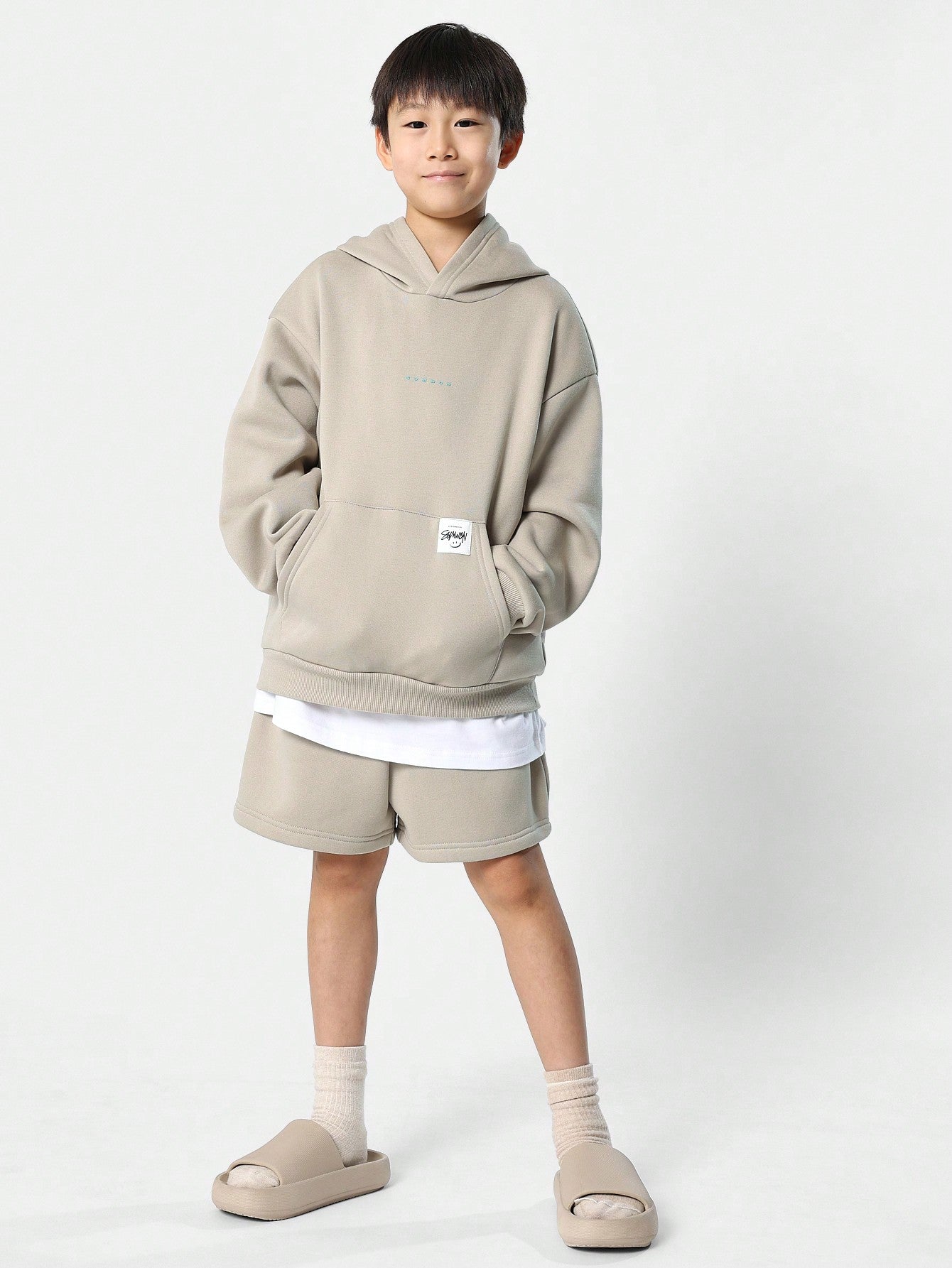 Tween Boys Overhead Hoodie And Short 2 Piece Set