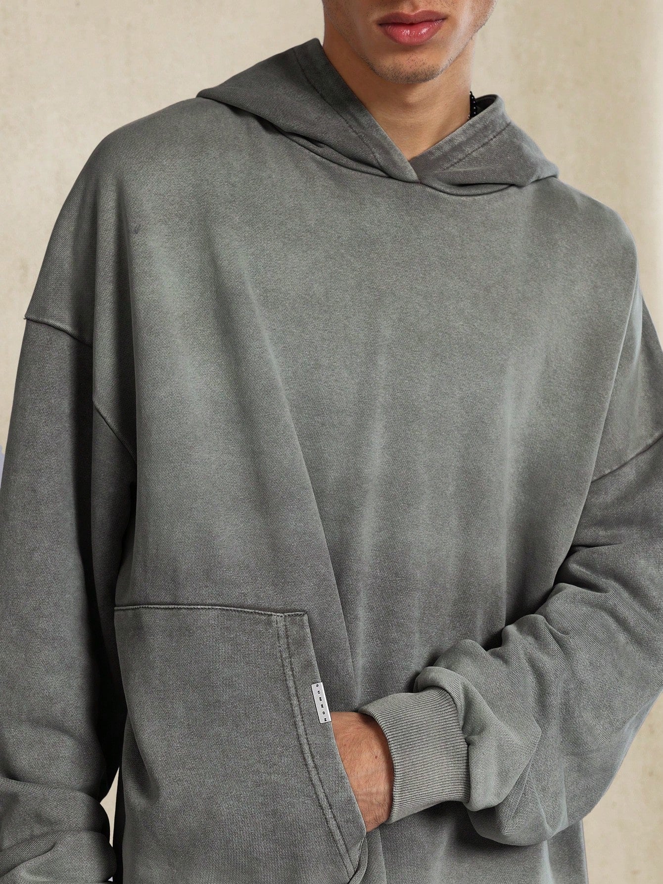 Oversized Overhead Hoodie With Asymmetrical Pocket Detail