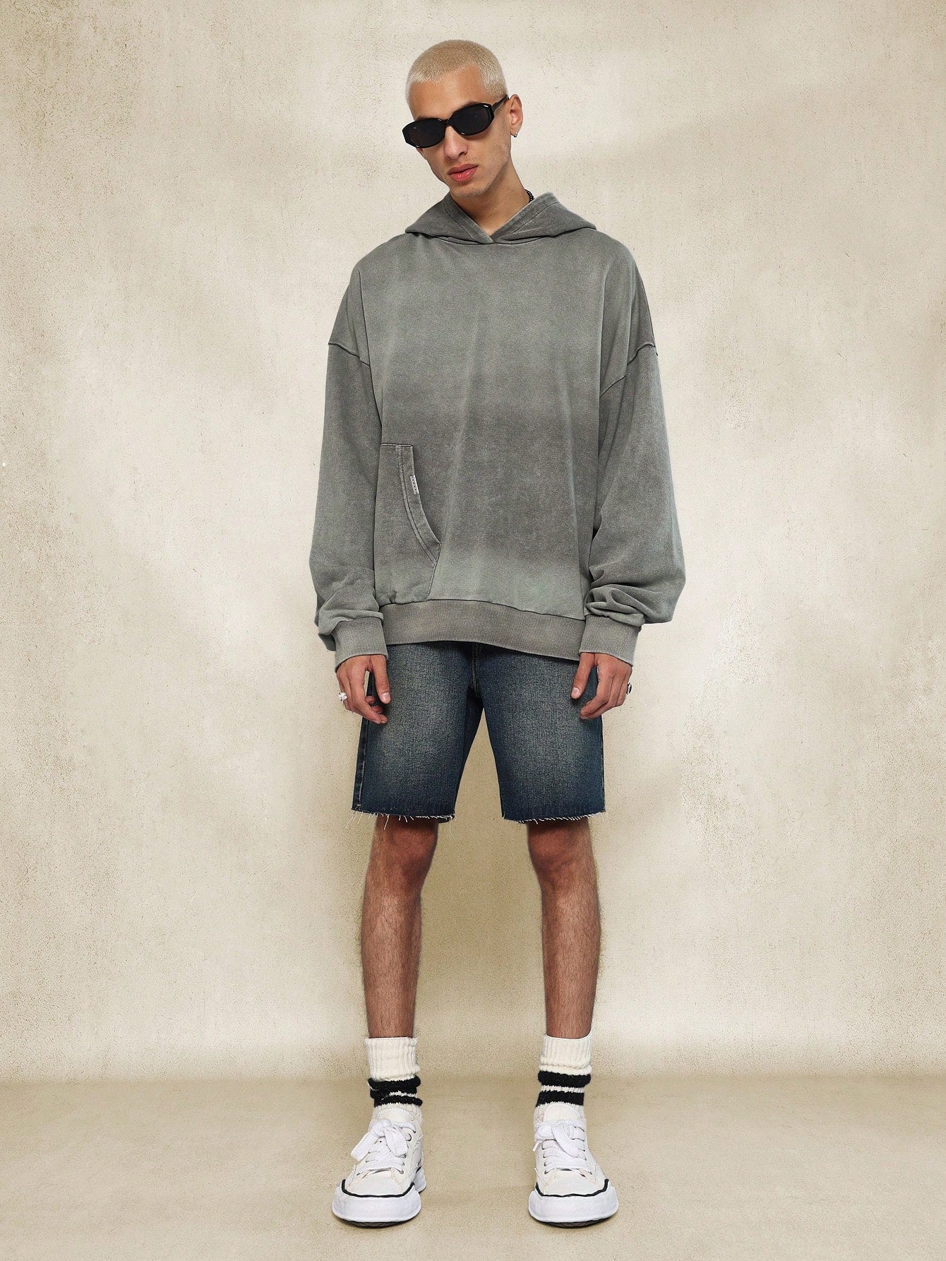 Oversized Overhead Hoodie With Asymmetrical Pocket Detail