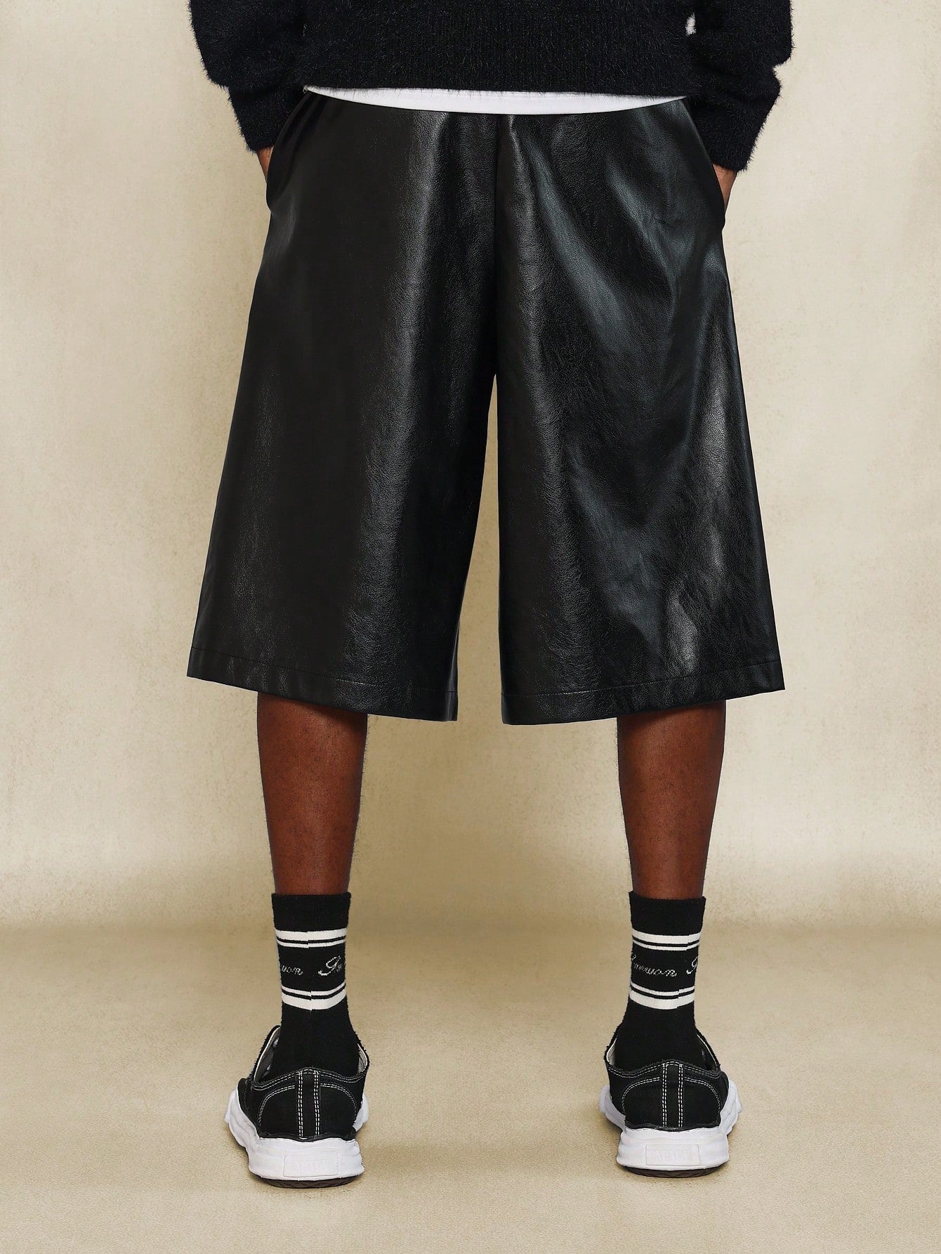 PU Jort With Contrast Drawstring