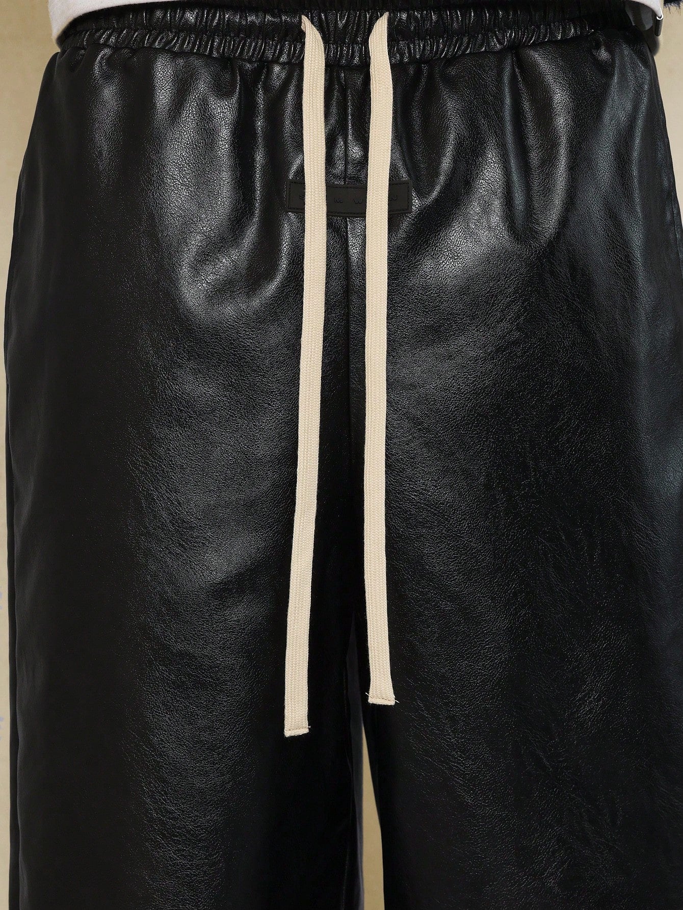 PU Jort With Contrast Drawstring