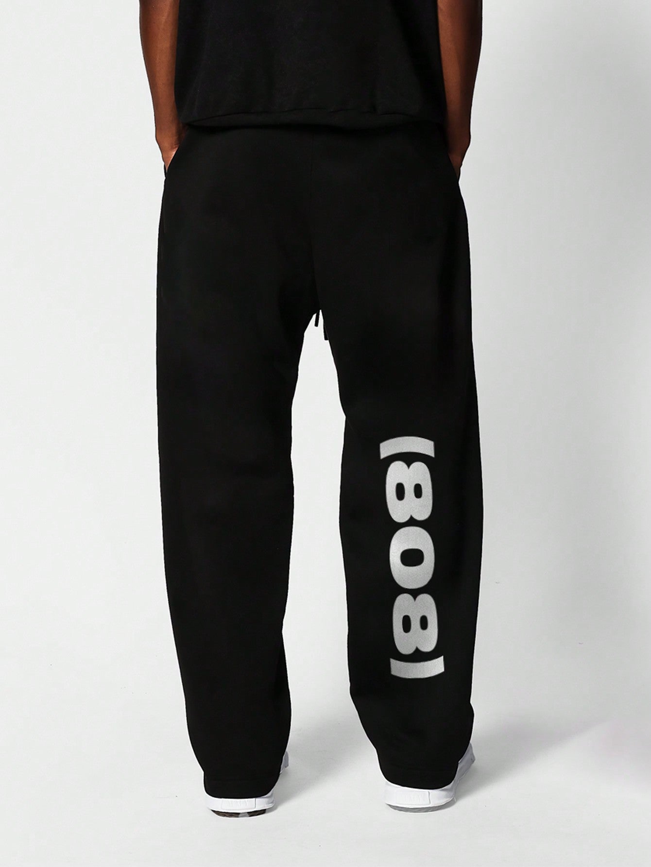 Drop Crotch Jogger With Number Graphic Print