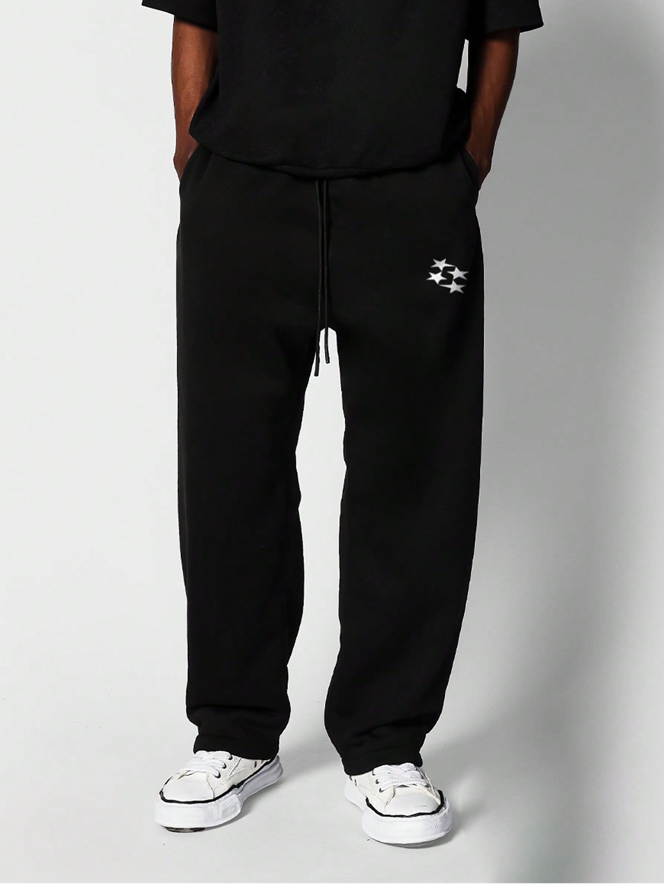 Drop Crotch Jogger With Number Graphic Print